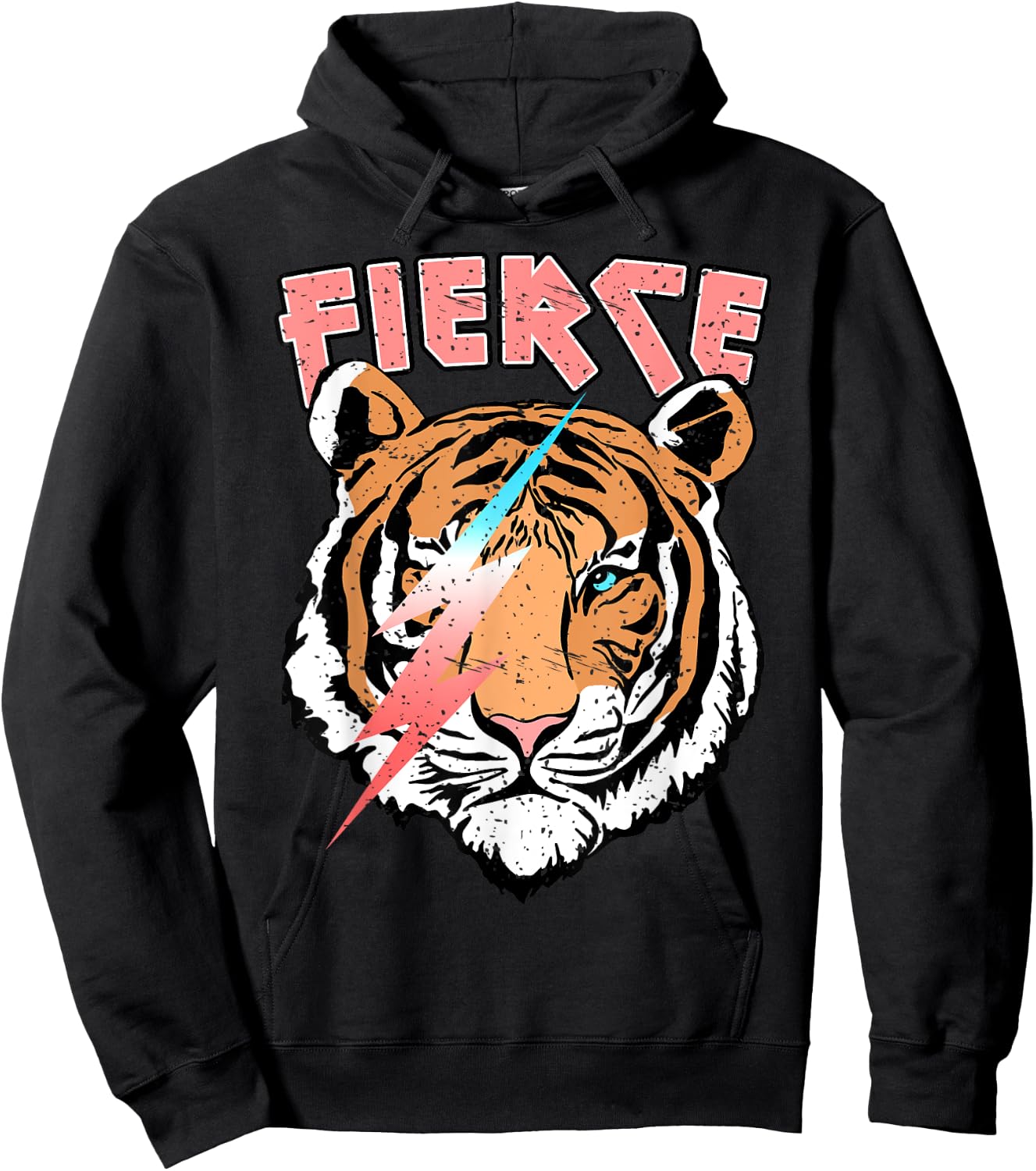 Vintage Retro Fierce Tiger Cool 80's 90's Style Lover Gift Hoodie - Hoodie | Black