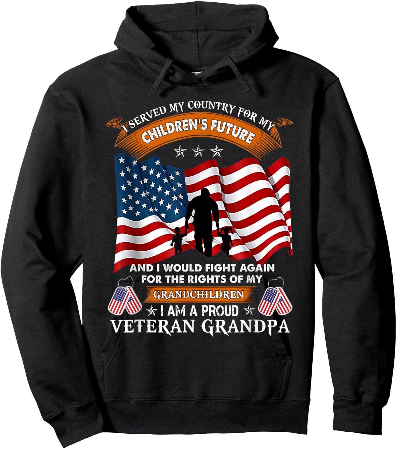 I Served My Country For My Children's Future Veteran Grandpa Hoodie - Hoodie | Black