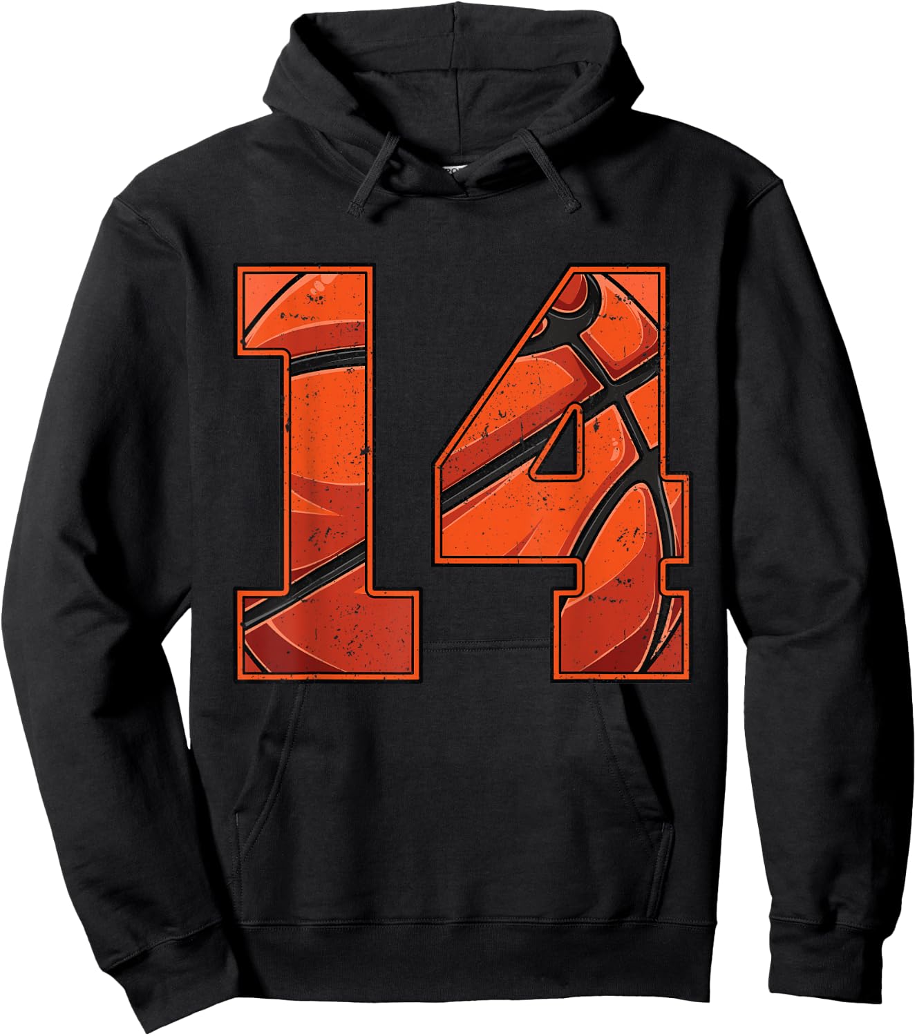 Basketball 14th Birthday Boy Girl Fourteen 14 Years Old Bday Hoodie - Hoodie | Black