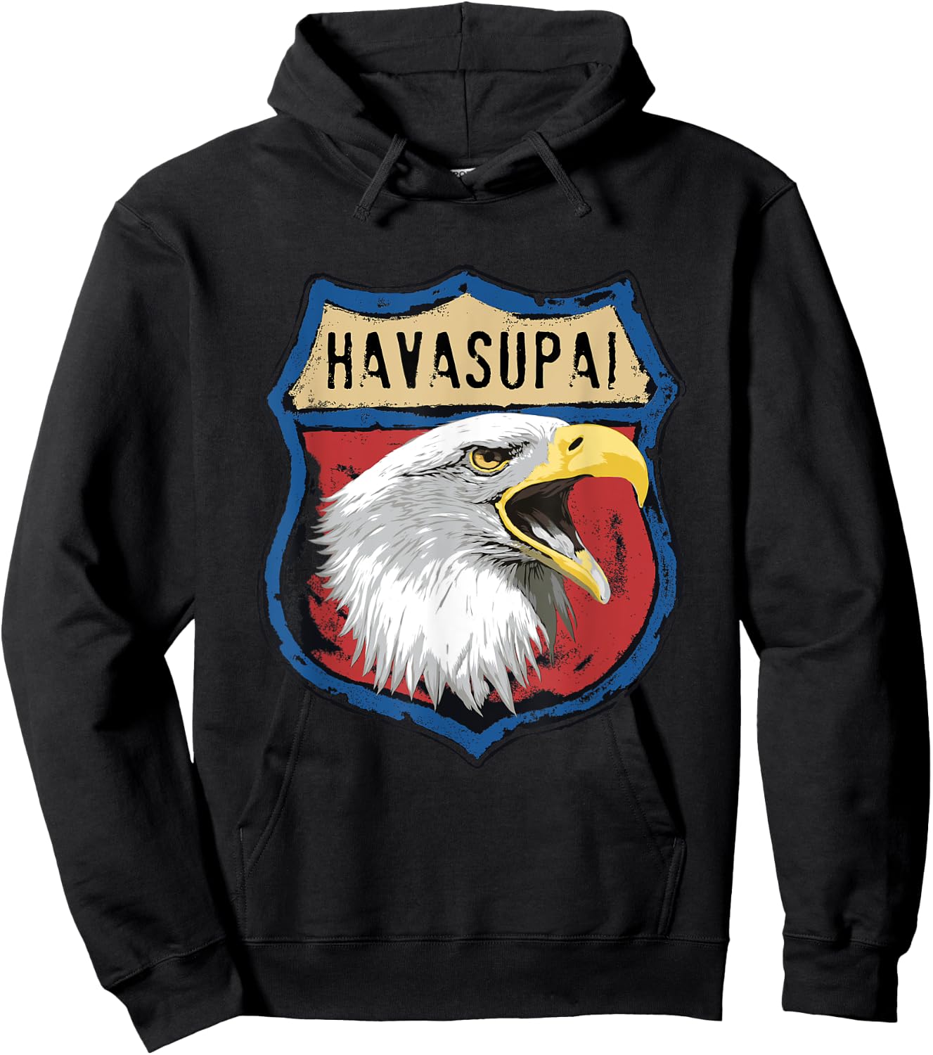 Havasupai American Indian Tribe Eagle Insterstate Badge Hoodie - Hoodie | Black