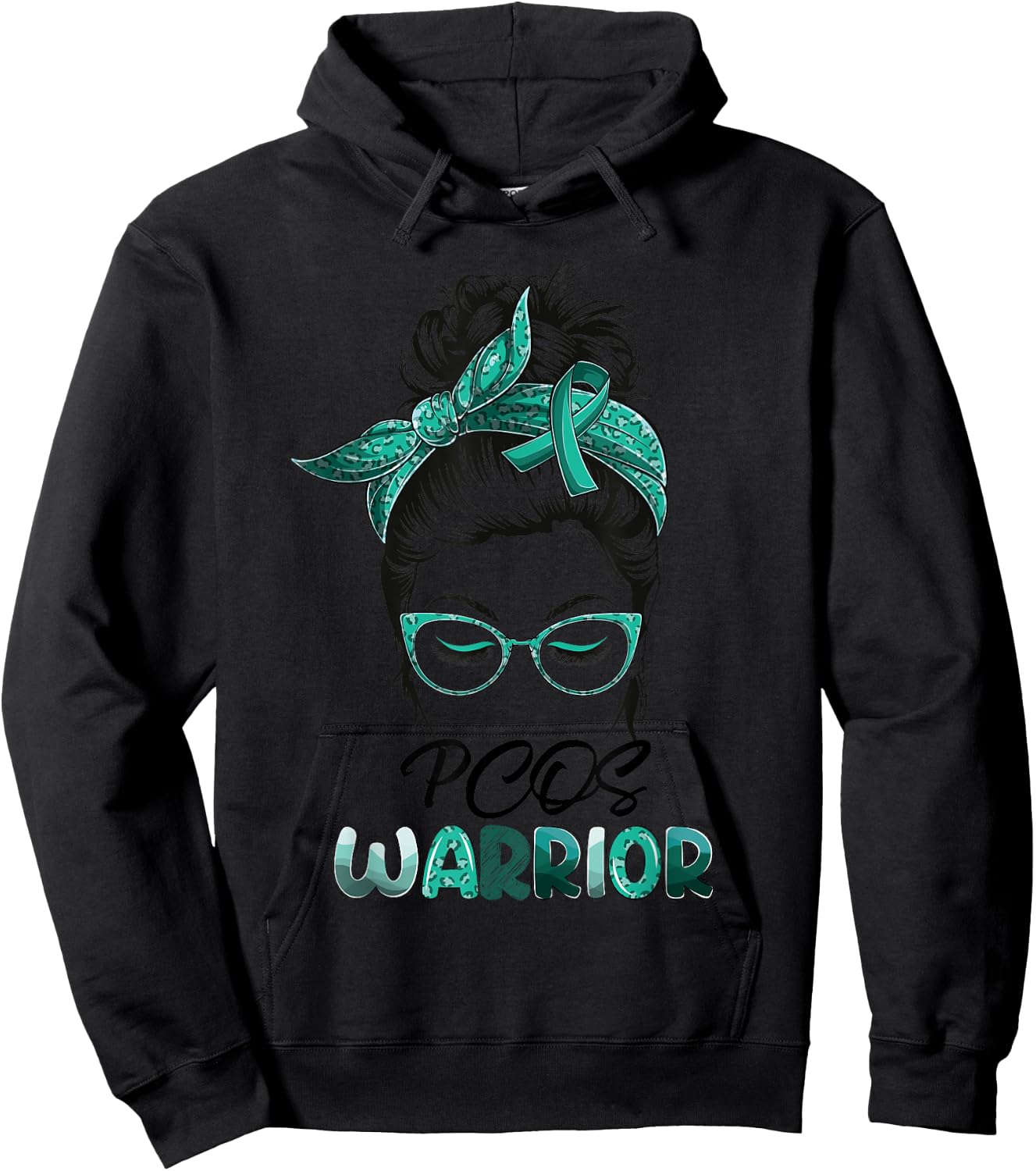 PCOS Warrior Messy Bun Survivor Believe Women Girls Hoodie - Hoodie | Black