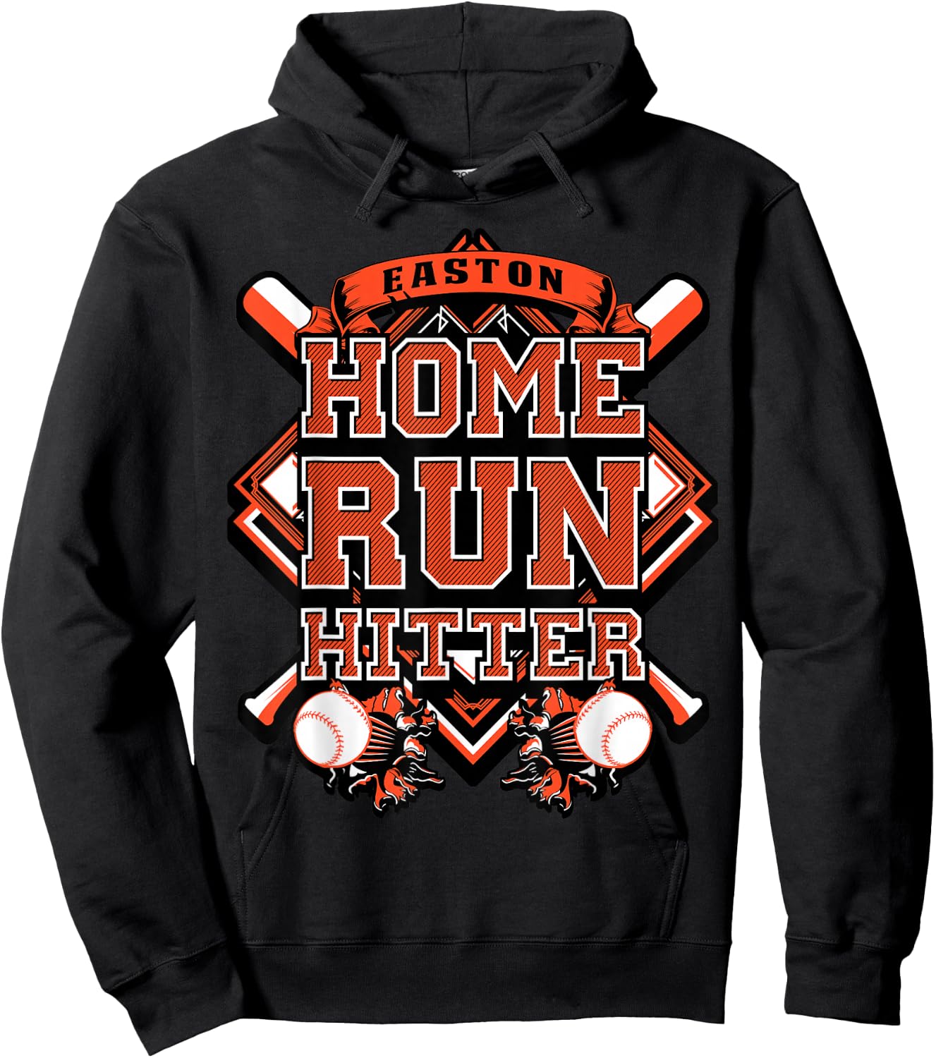 Baseball Shirt Custom Name Easton Youth Birthday Boy Gift Hoodie - Hoodie | Black