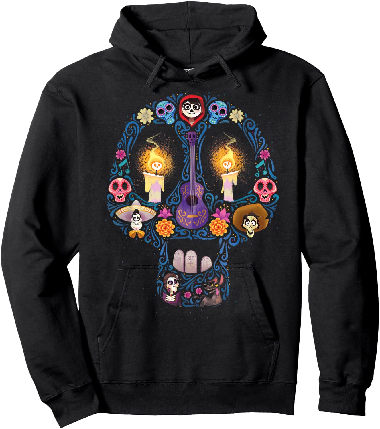 Disney Pixar Coco Land of The Dead Silhouette Hoodie - Hoodie | Black