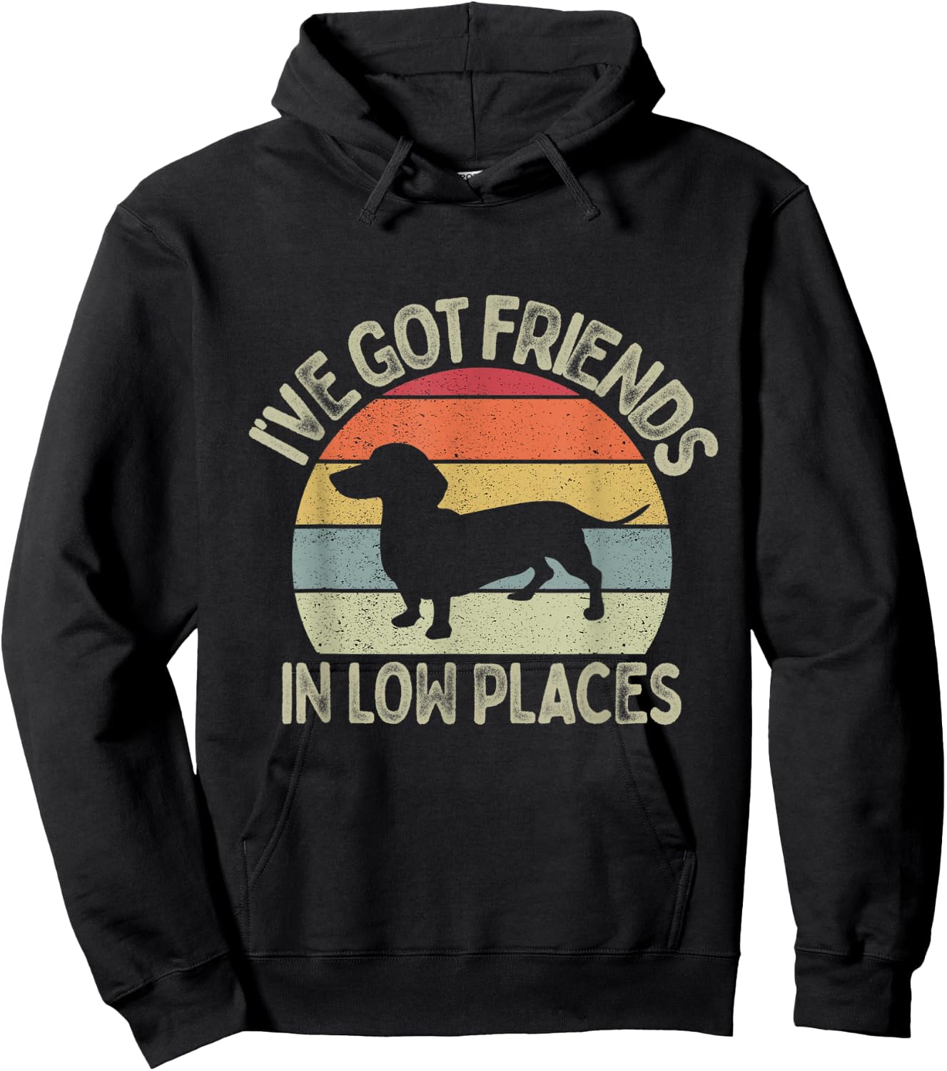 I've Got Friends In Low Places Dachshund Vintage Dog Lovers Hoodie - Hoodie | Black