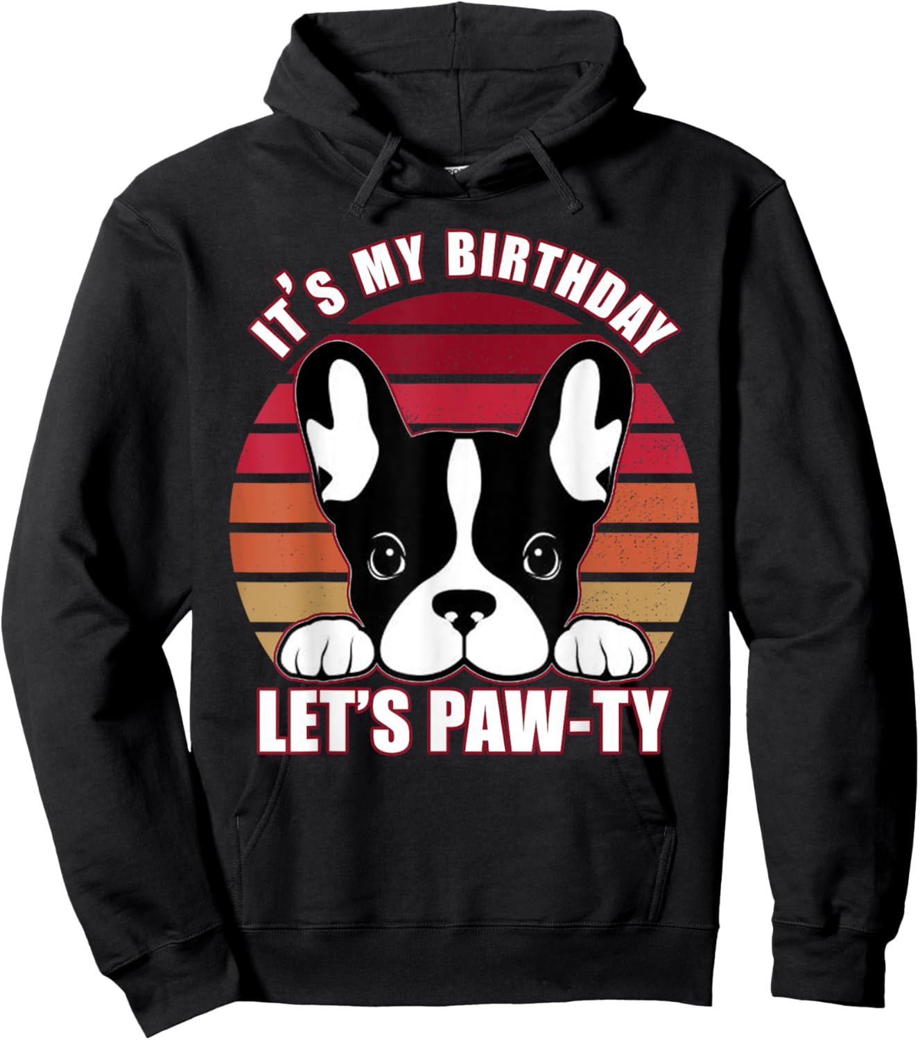 French Bulldog It's My Birthday Let's Pawty Girls Hoodie - Hoodie | Black