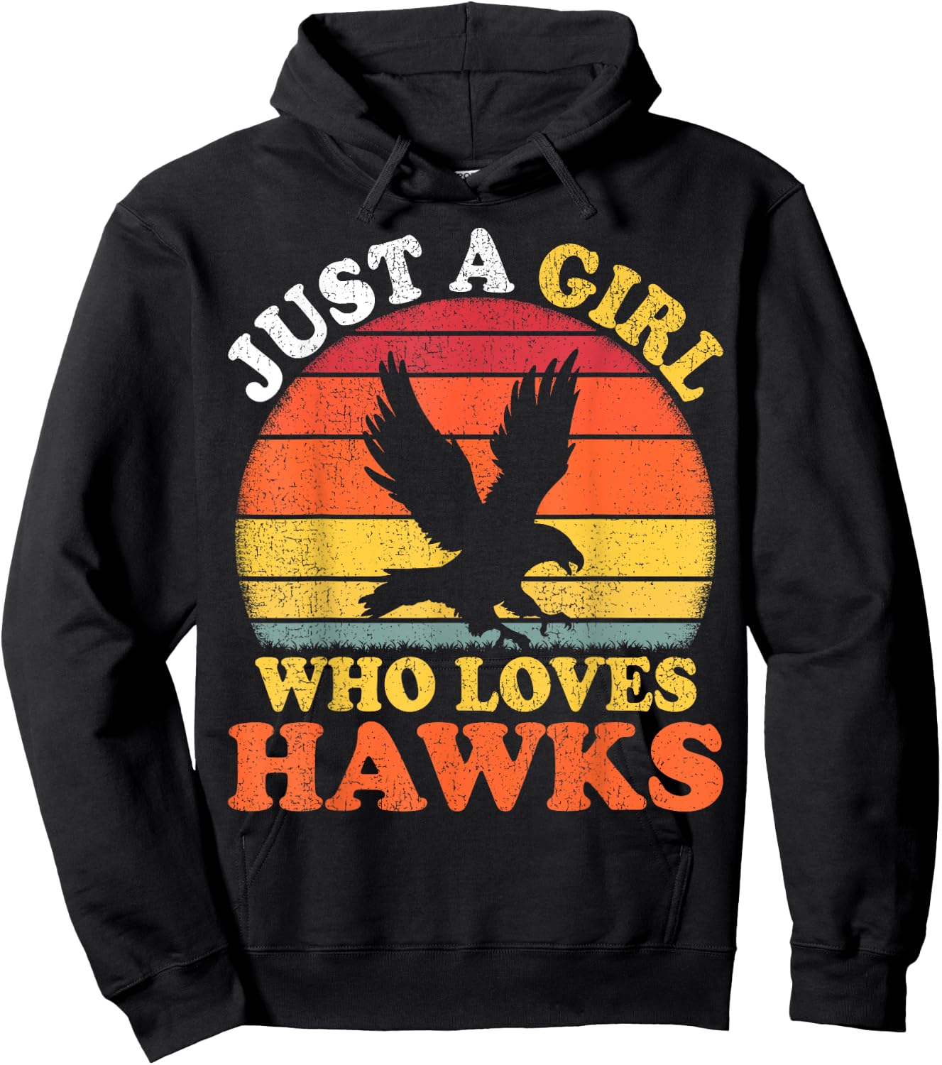 Hawk Bird Vintage Just A Girl Who Loves Hawks Hoodie - Hoodie | Black