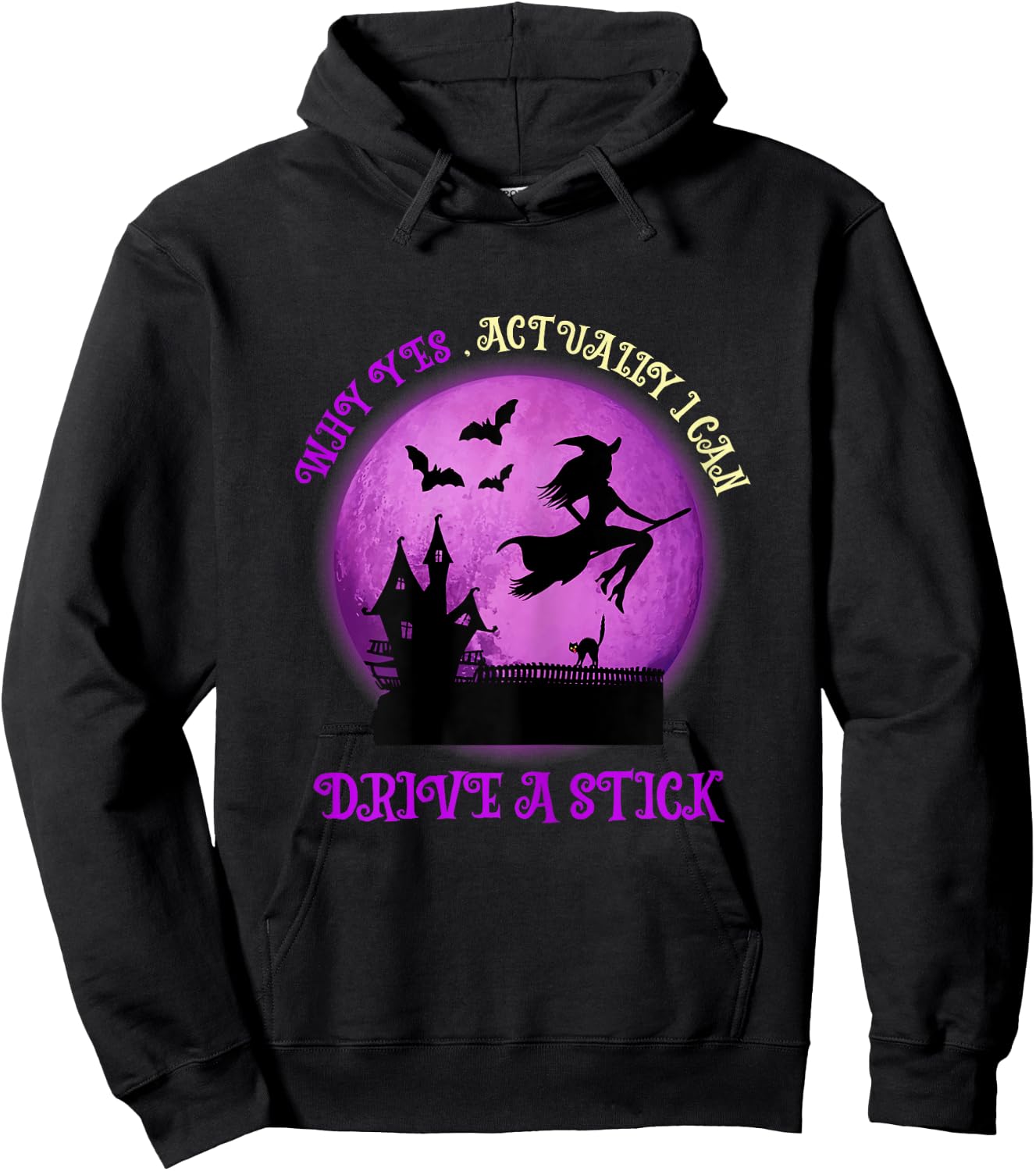 Funny Halloween Why yes actually I can drive a stick Hoodie - Hoodie | Black