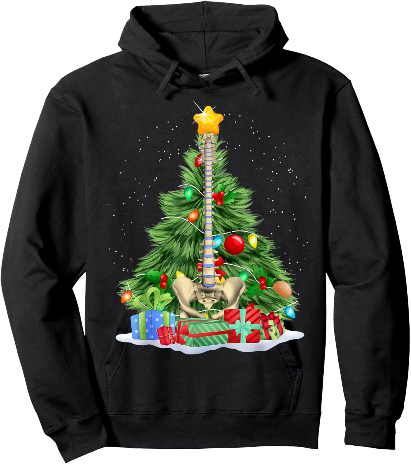 Chiropractic Spine Tree Chiropractic Anatomy Bone Christmas Hoodie - Hoodie | Black