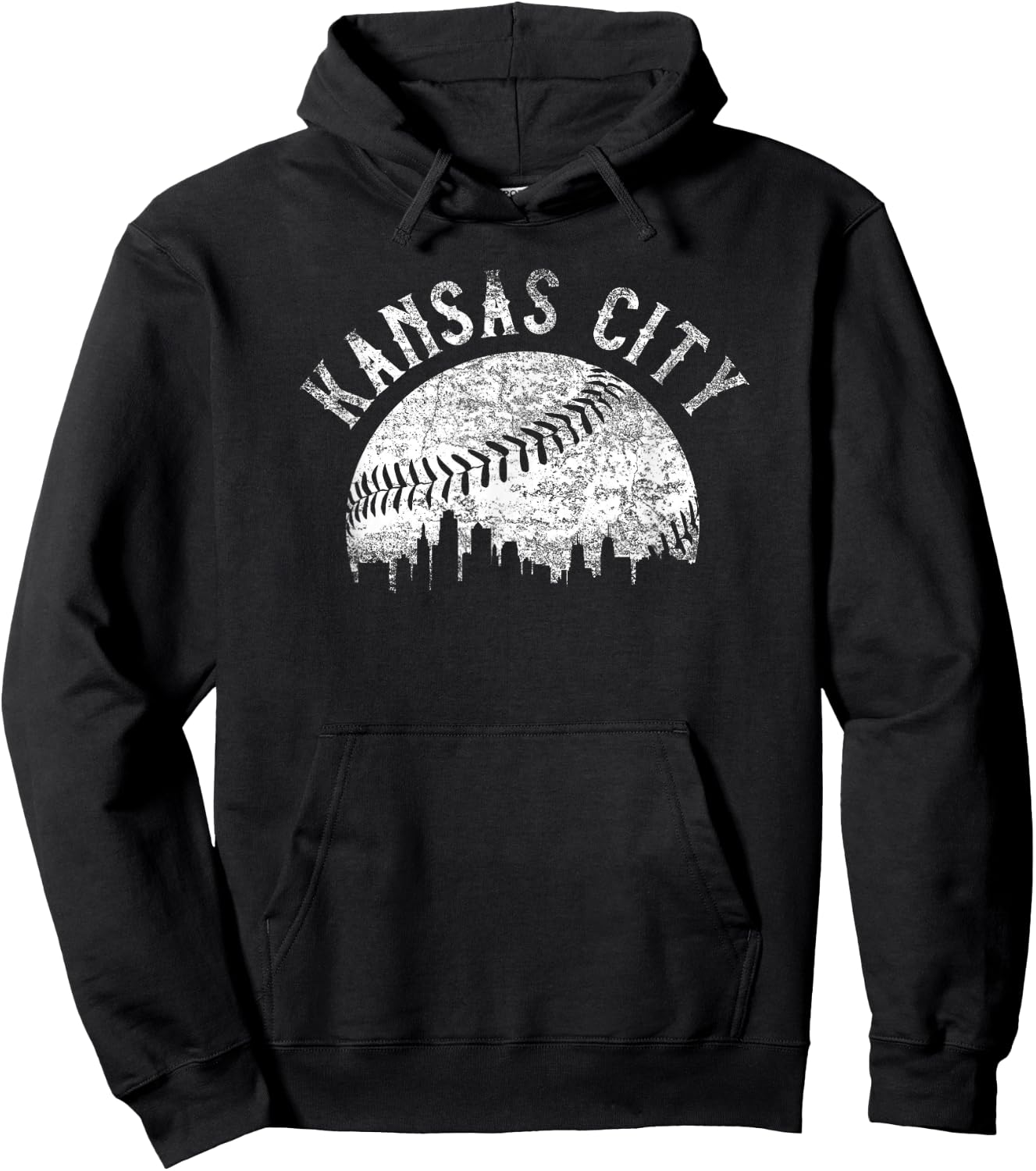 Vintage Kansas City Missouri Skyline Apparel Hoodie - Hoodie | Black