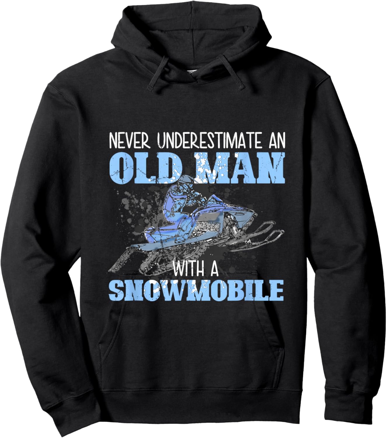 Snowmobile Gear Old Man Beard Snowmobile Helmet Snowmobiles Hoodie - Hoodie | Black