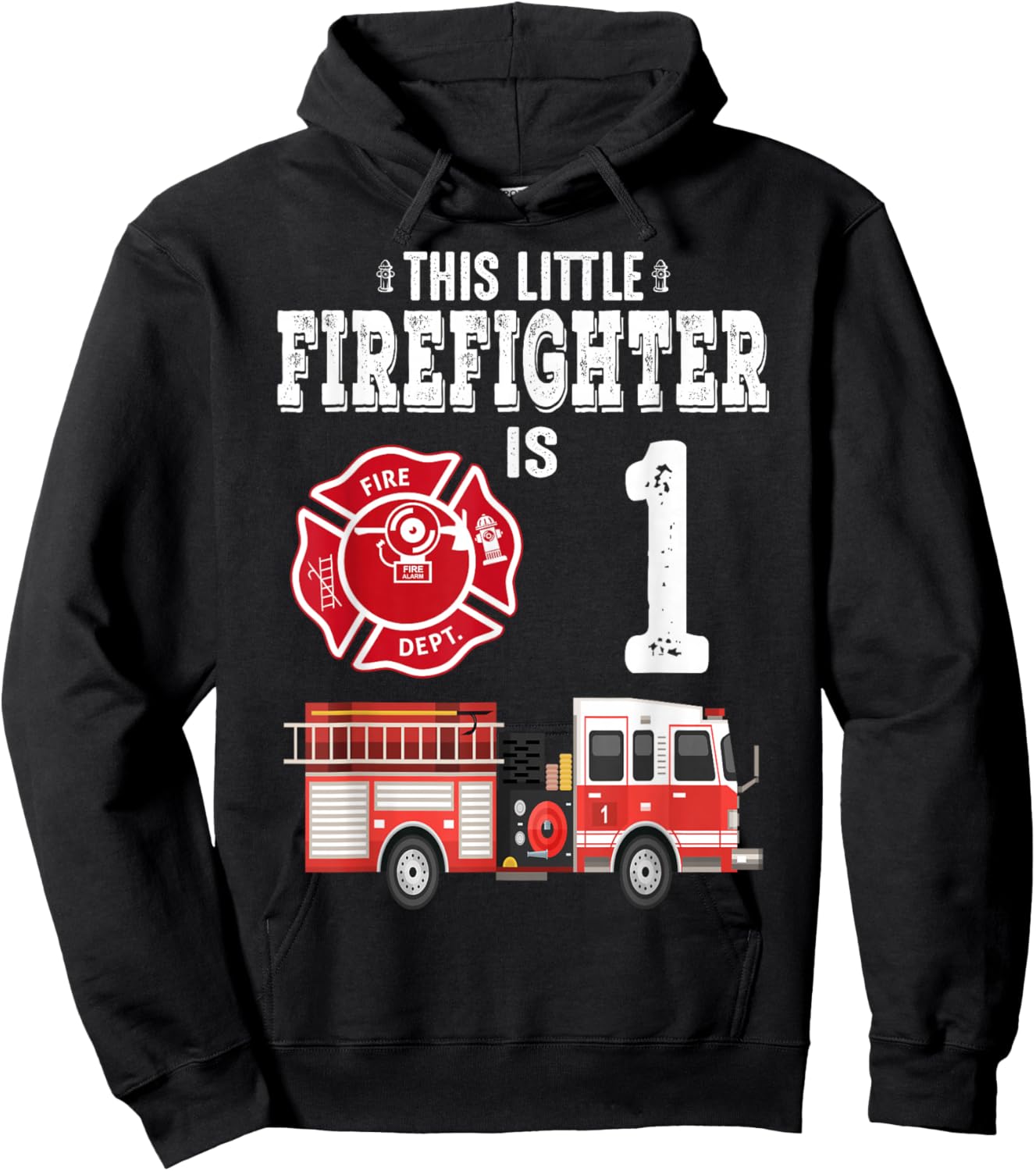 Sound The Alarm I'm 1 Funny Future Firefighter Birthday Hoodie - Hoodie | Black