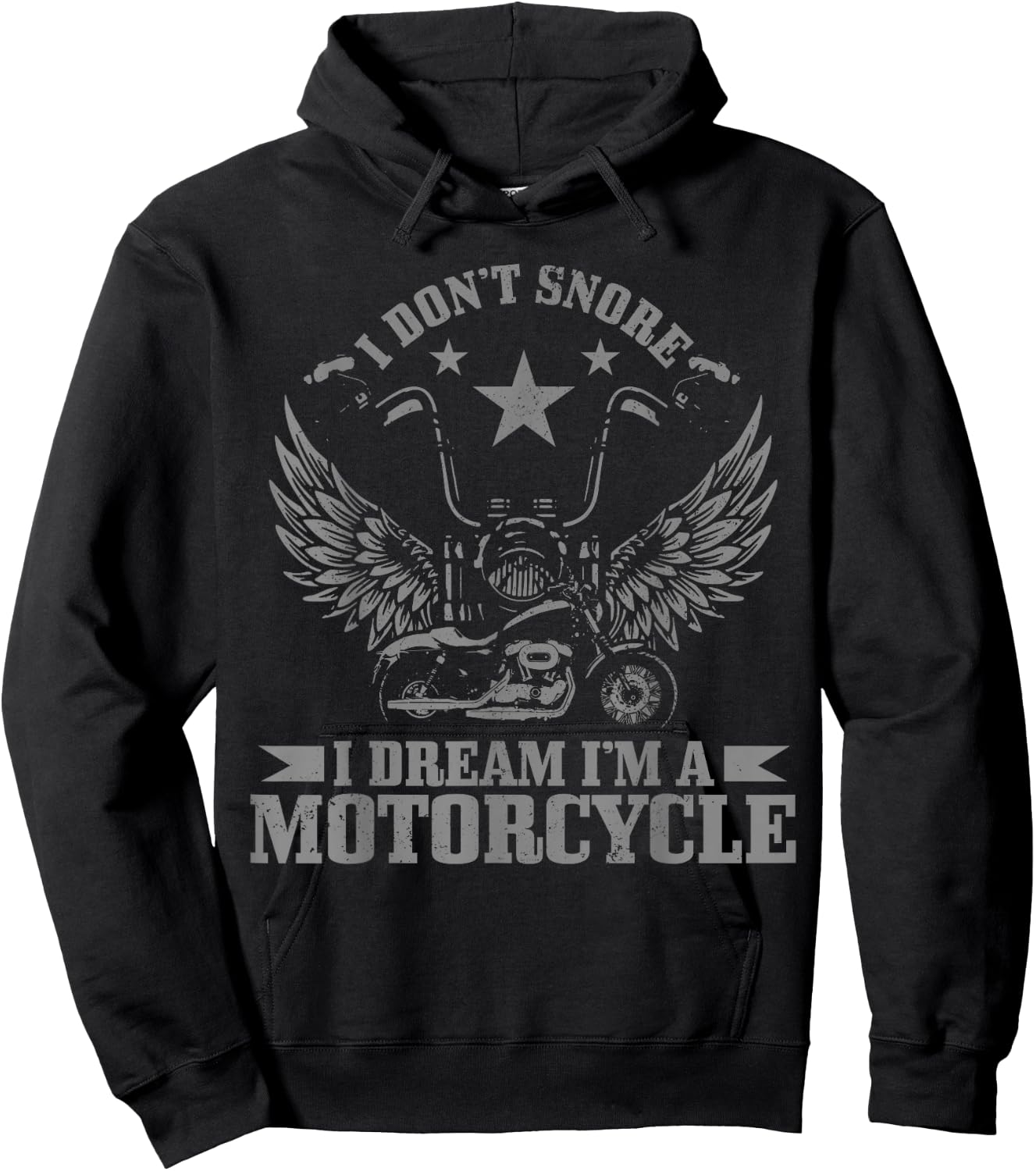 I Don't Snore I Dream I'm A Motorcycle Vintage Funny Biker Hoodie - Hoodie | Black