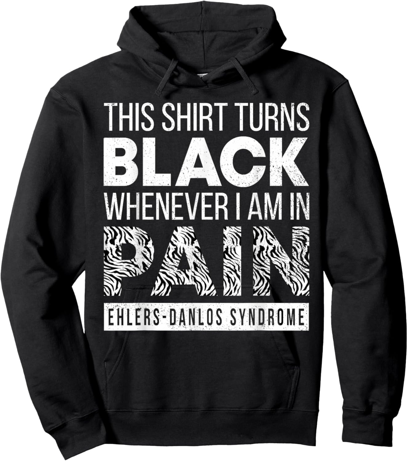 Warrior Ehlers-Danlos Syndrome EDS Awareness Zebra Ribbon Hoodie - Hoodie | Black