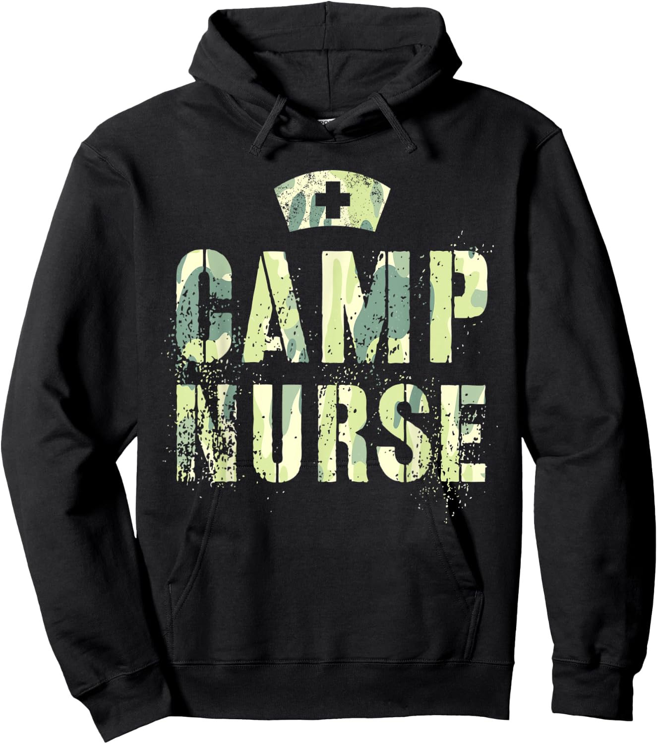 Camo CAMP NURSE Nursing Student Camping Medical Military Hoodie - Hoodie | Black