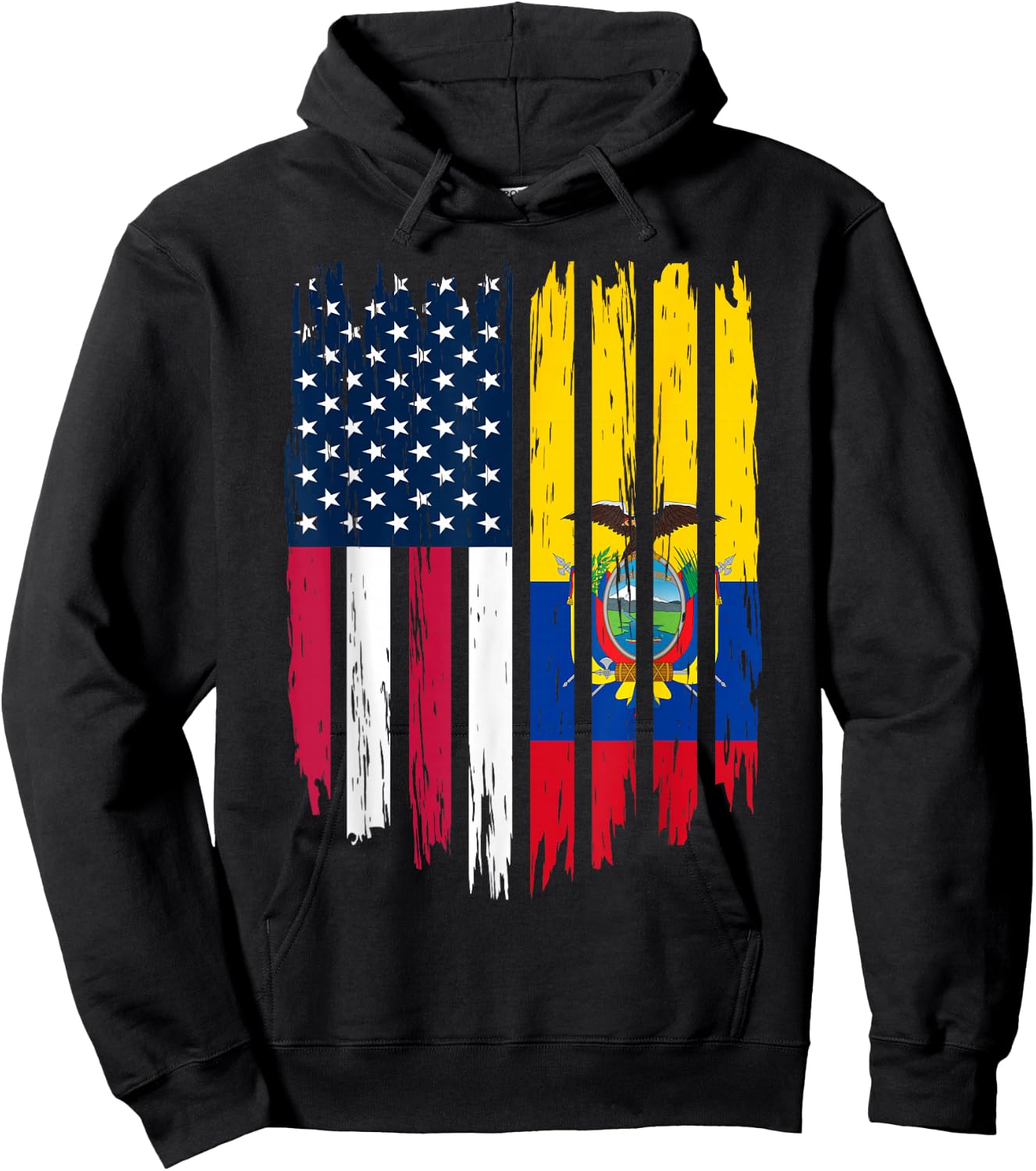 Foreigner Immigrant - USA United States Ecuador Flag Hoodie - Hoodie | Black