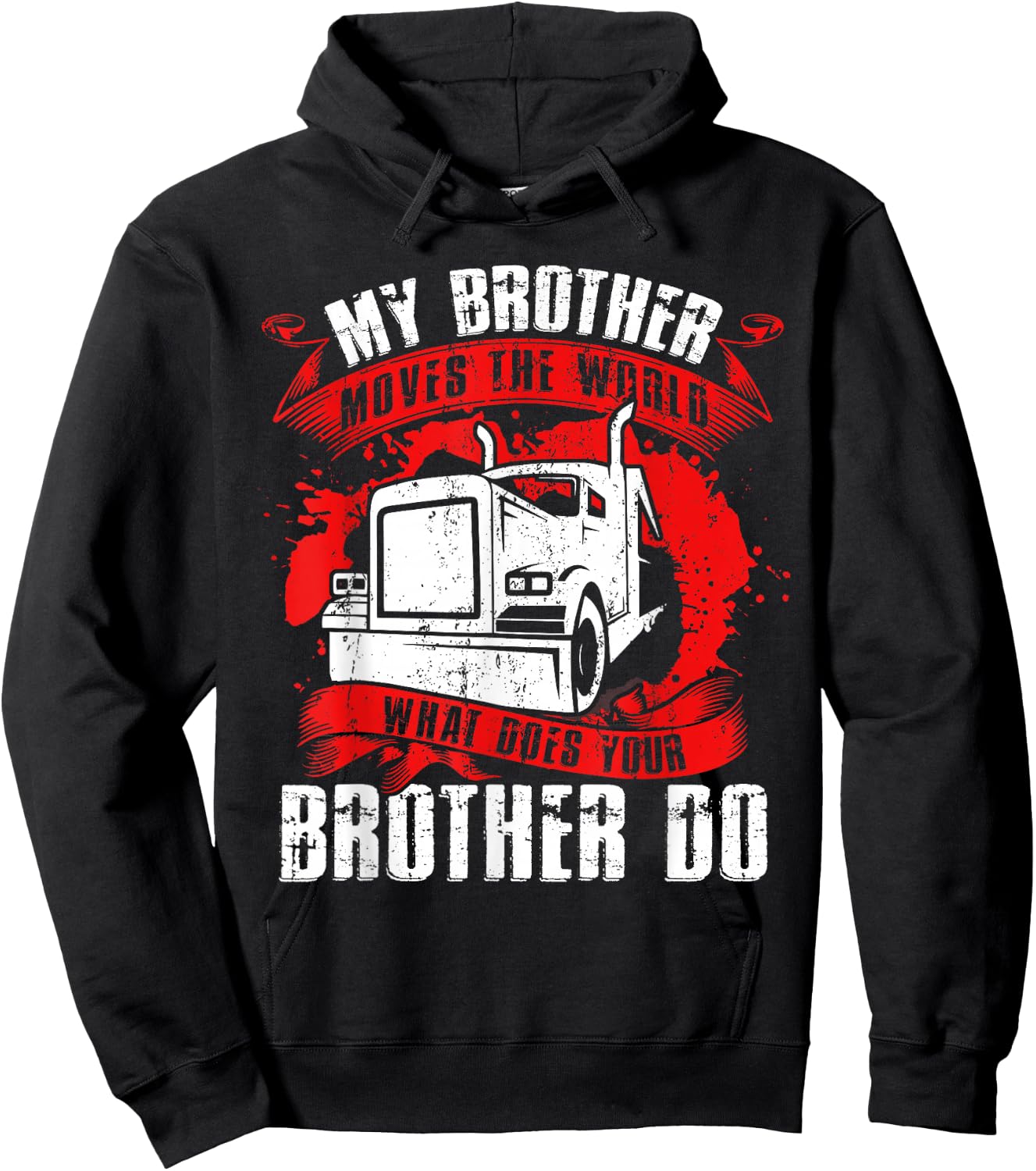 My Brother Moves The Worlds Proud Trucker's Grandkid Hoodie - Hoodie | Black