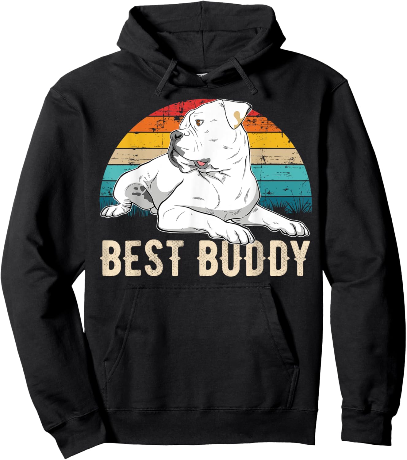 American Bulldog Old Southern White Bulldog Men Women Girls Kids Hoodie - Hoodie | Black