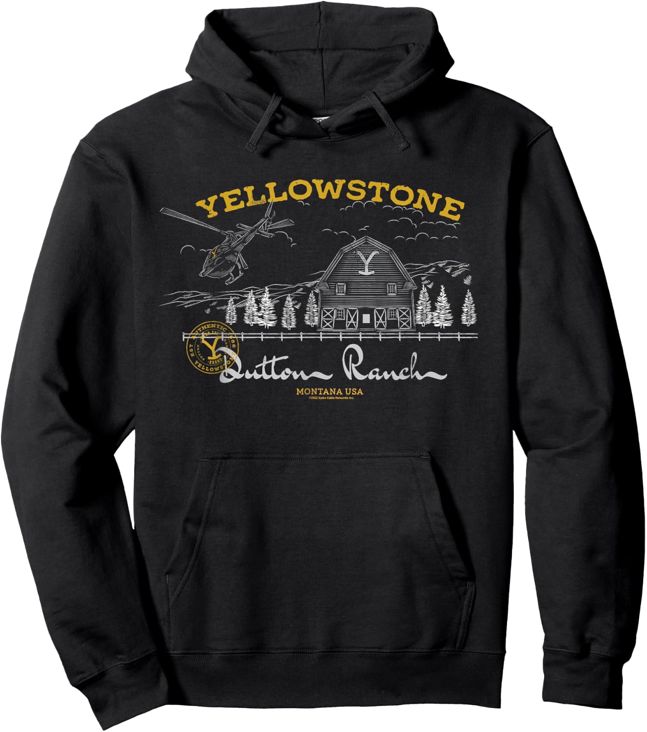 Yellowstone Dutton Ranch Helicoptor Small Hoodie - Hoodie | Black