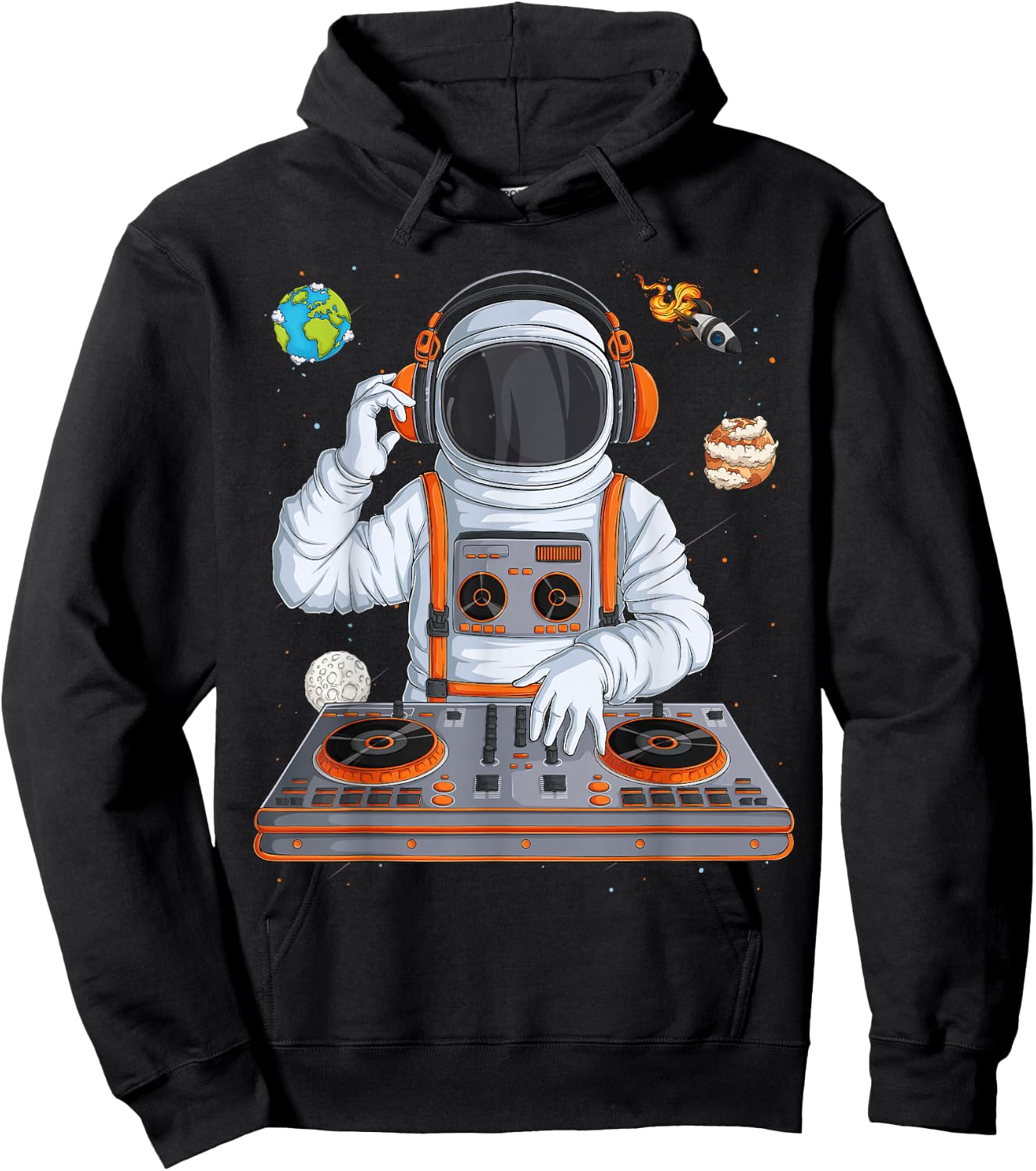 DJ Astronaut Techno Music Lover Outer Space Spaceman Men Hoodie - Hoodie | Black