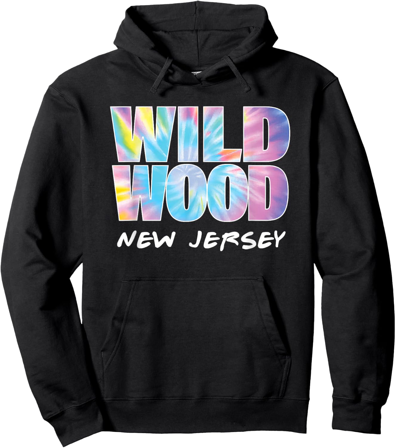Tie Dye Wildwood New Jersey Souvenir for kids boys & girls Hoodie - Hoodie | Black