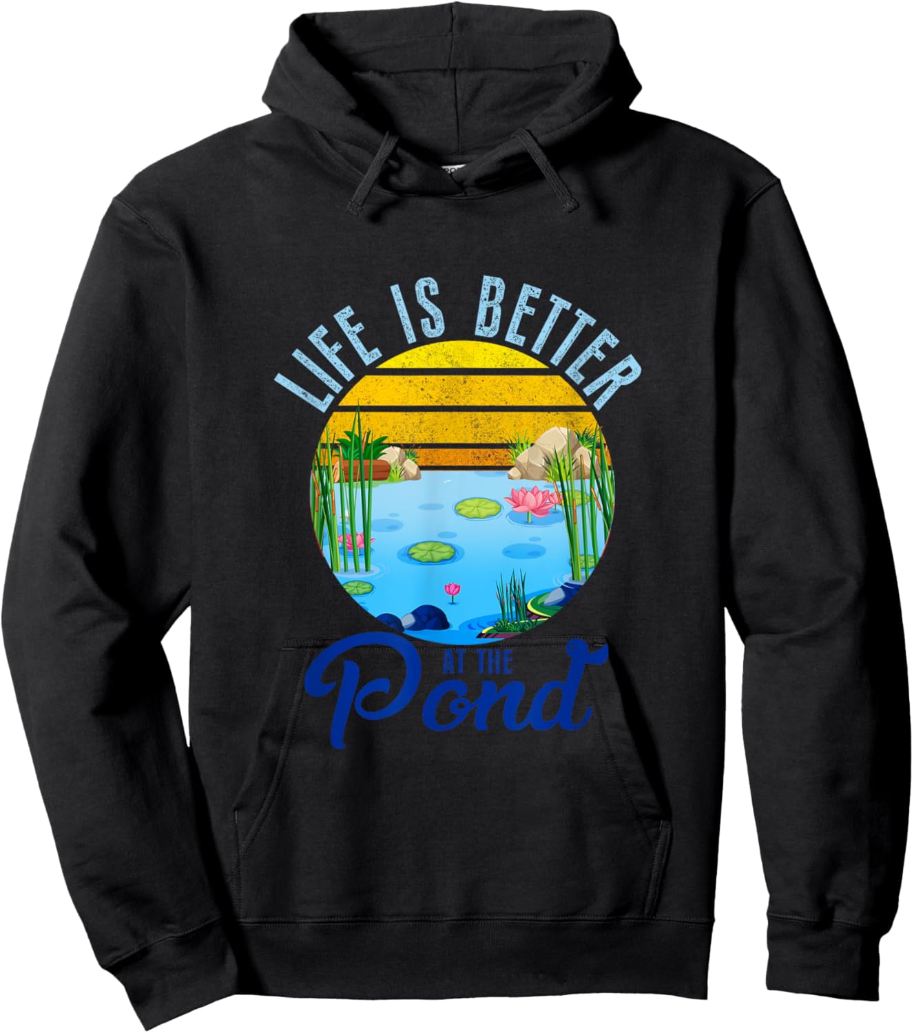 Life Is Better At The Pond Funny Pond Life Pond Lover Summer Hoodie - Hoodie | Black