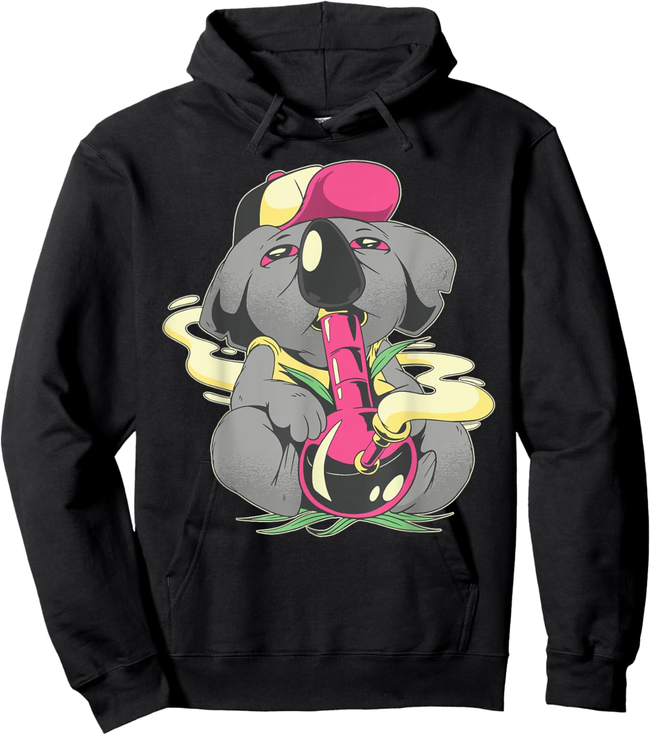 Pothead Koala Smoke Marijuana Bong Kush Stoner Psychadelic Hoodie - Hoodie | Black