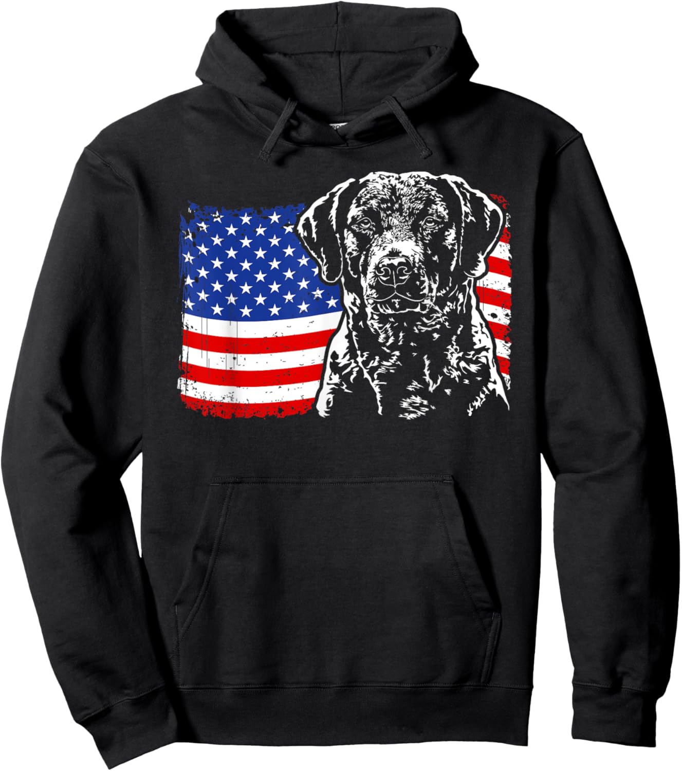 Proud Chesapeake Bay Retriever American Flag patriotic dog Kids Men Hoodie - Hoodie | Black