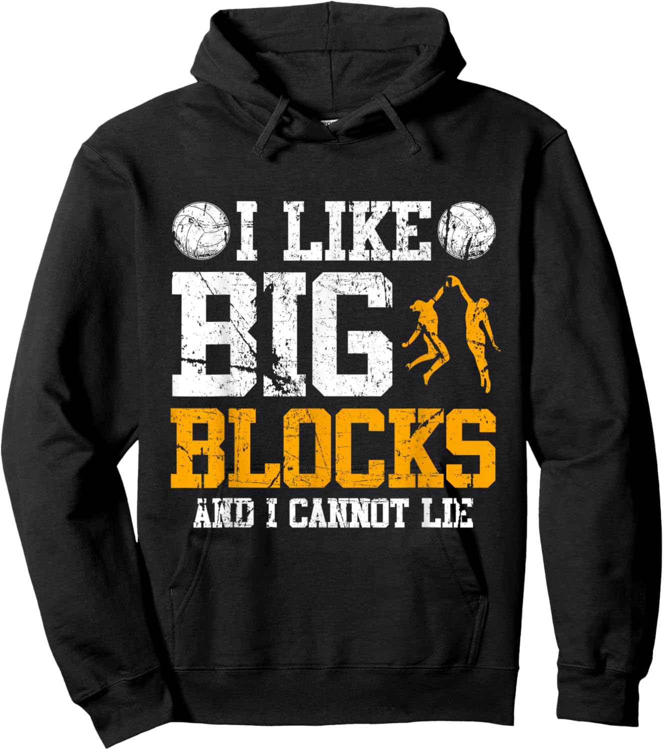 Girls Volleyball I Like Big Blocks Funny Sports Defense Gift Hoodie - Hoodie | Black
