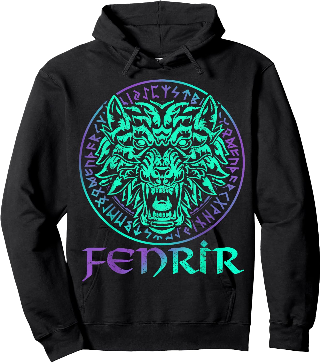 Fenrir Wolf Vargr Viking Norse Mythology Warg Myth Animal Hoodie - Hoodie | Black