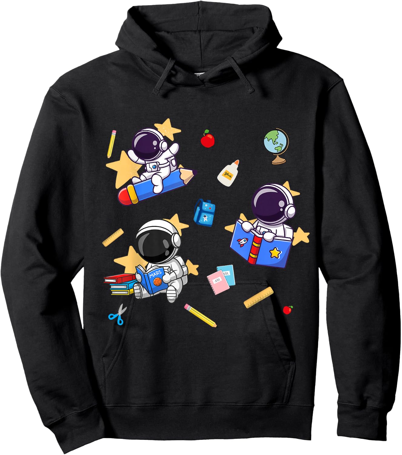Blast Off to Learning: Back to School Astronaut Hoodie - Hoodie | Black