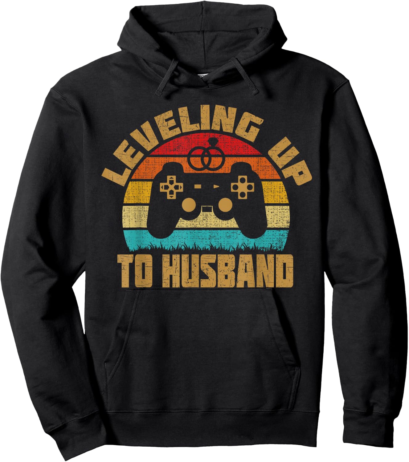 Leveling Up To Husband Newlywed Groom Video Game Lovers Hoodie - Hoodie | Black