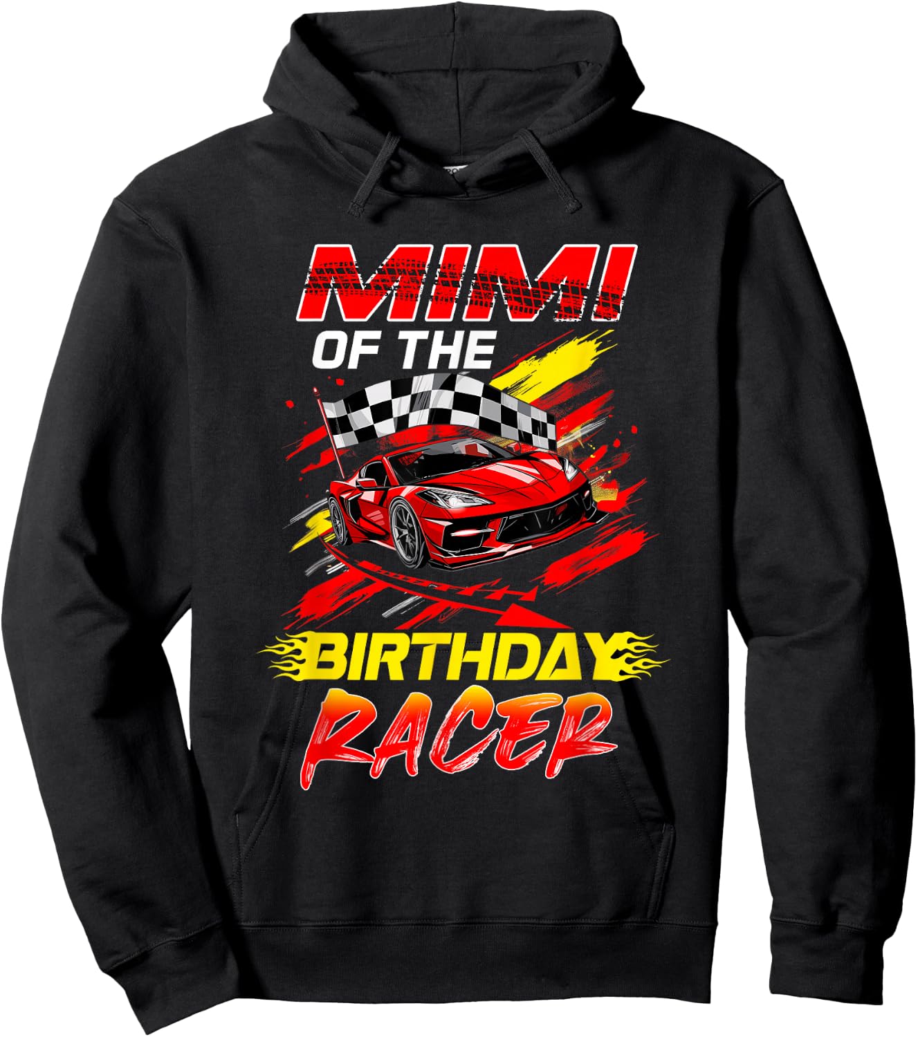 Mimi Of The Birthday Racer Race Car Party Family Matching Hoodie - Hoodie | Black