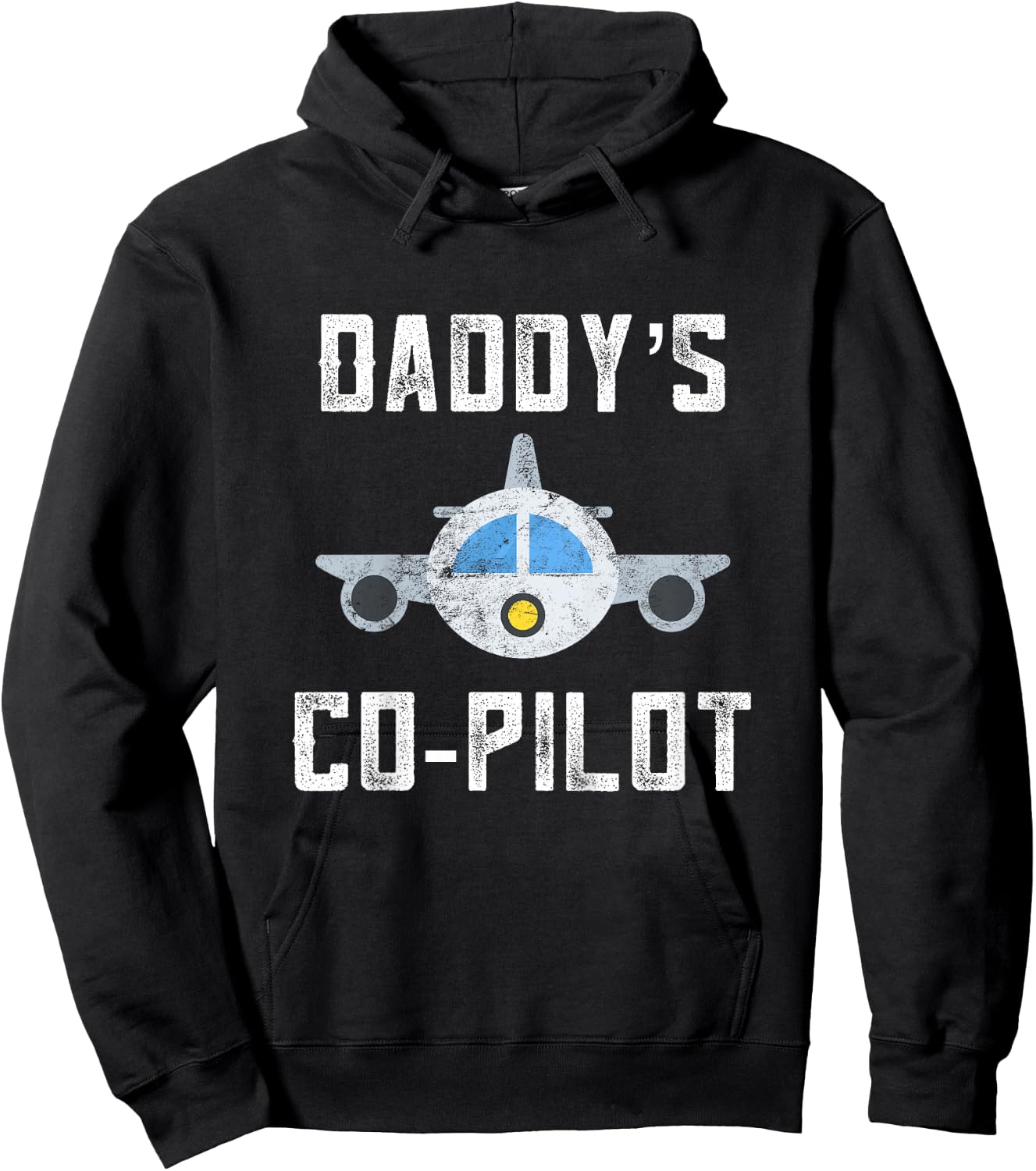 Daddys Copilot Toddler Dad Pilot In Training Daughter Son Hoodie - Hoodie | Black