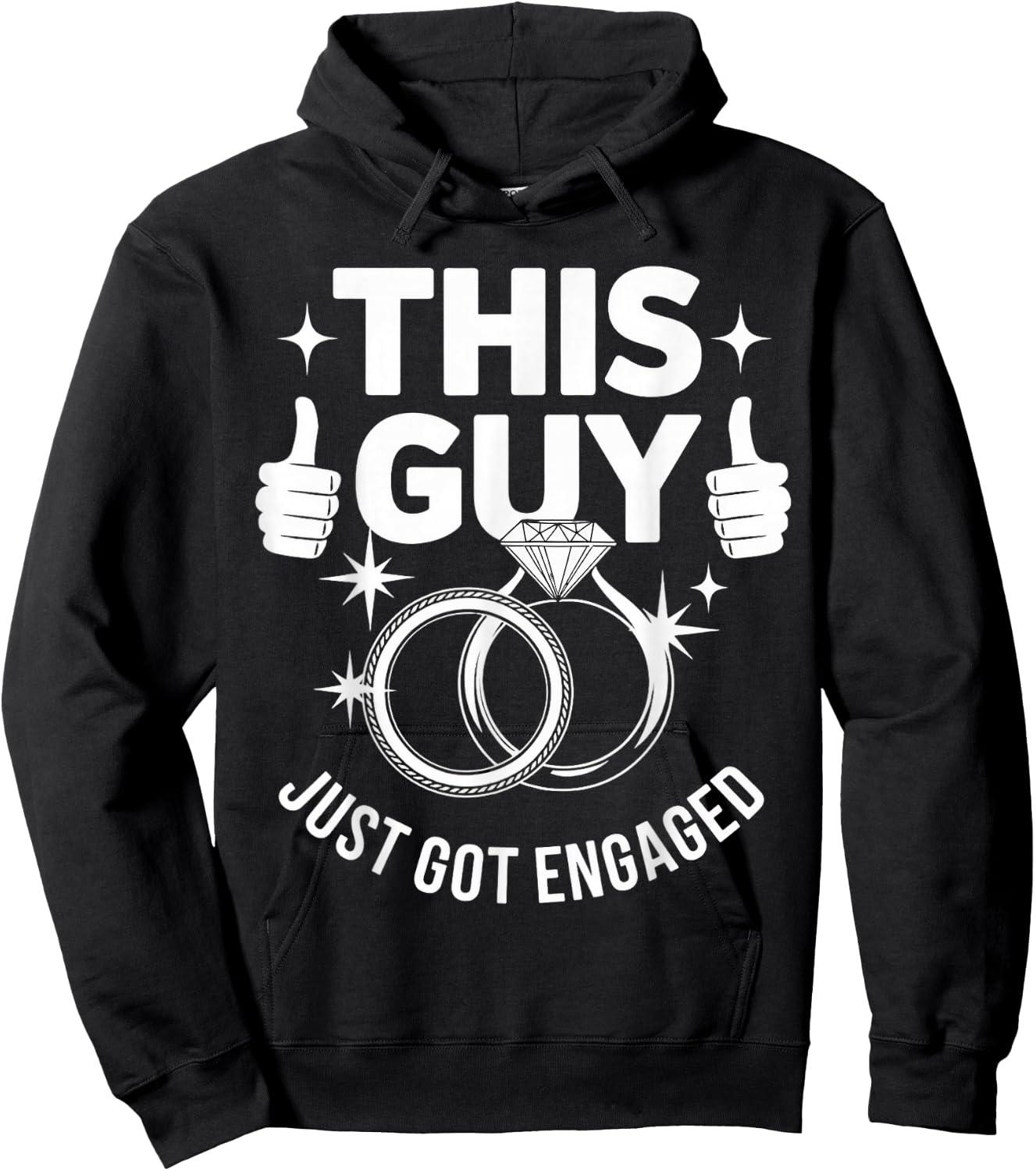Just Got Engaged Fiancé Fiancee Couple Wedding Newly Engaged Hoodie - Hoodie | Black