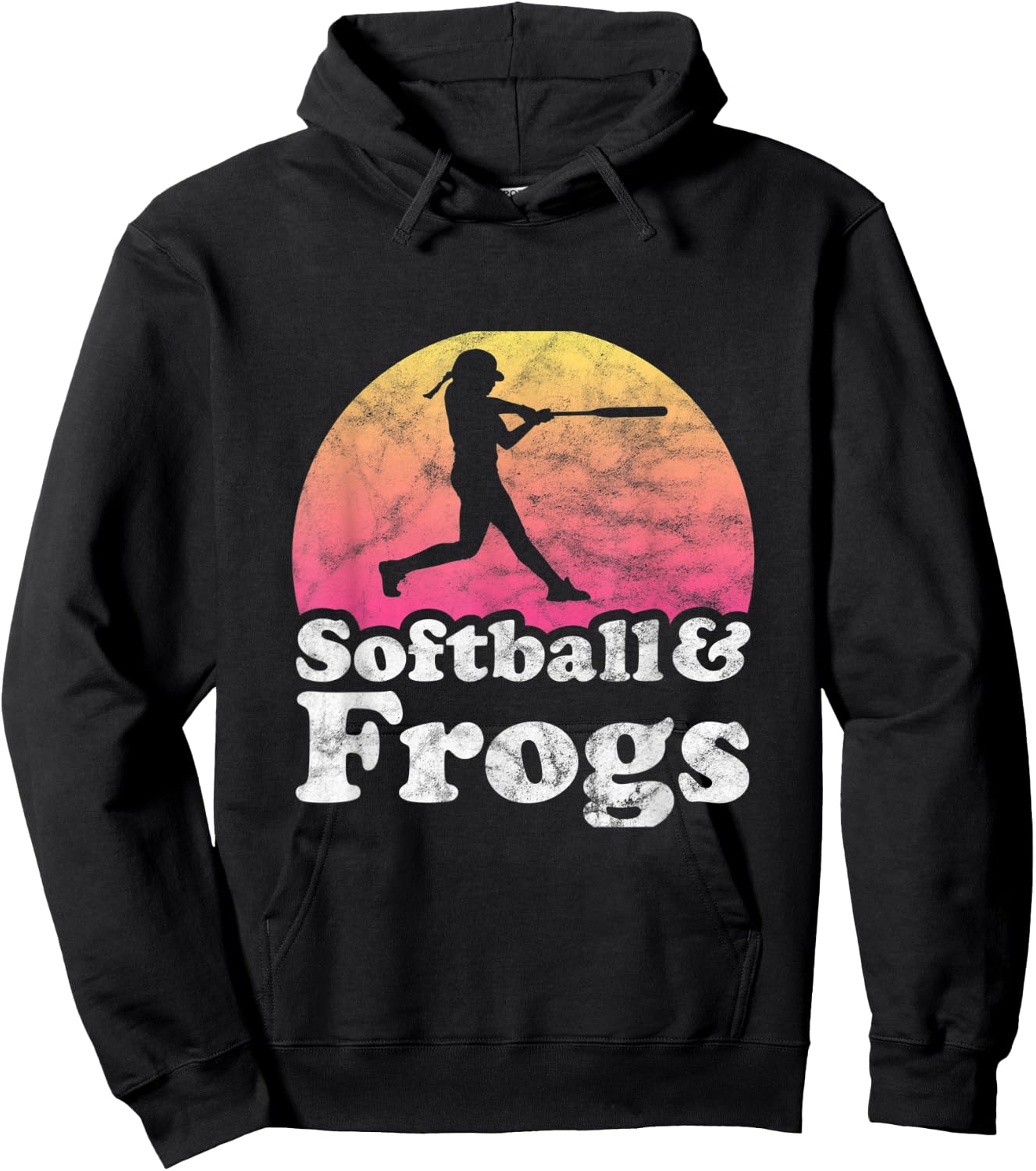 Softball and Frogs Women or Girls Frog Hoodie - Hoodie | Black