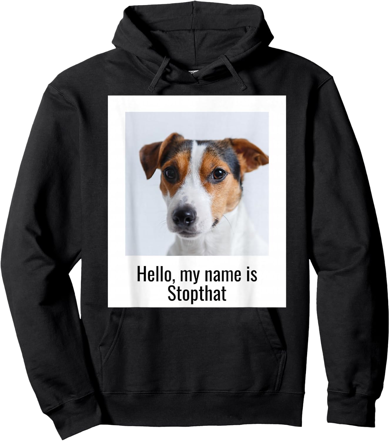 Hello, My Name Is Stopthat Hyper Jack Russell Terrier Humor Hoodie - Hoodie | Black