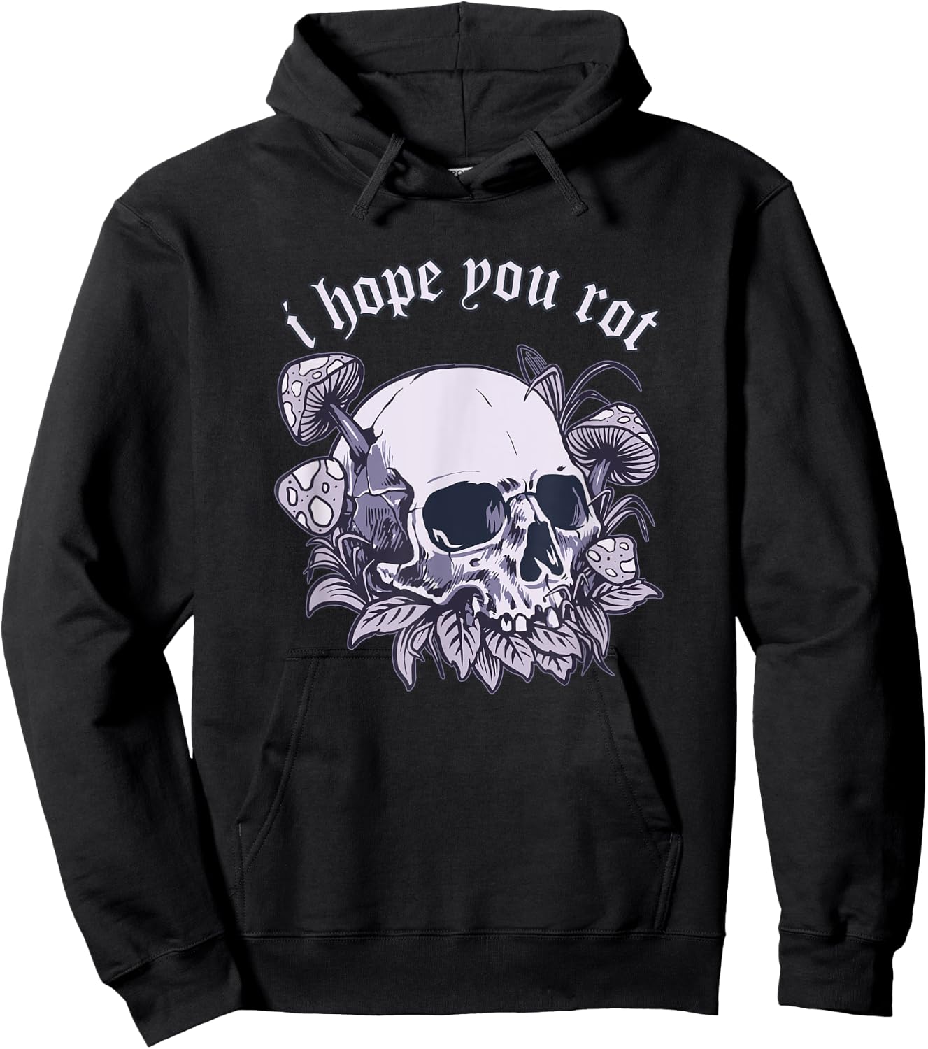 E-Girl Aesthetic Skull Mushroom Edgy Alternative Soft Grunge Hoodie - Hoodie | Black