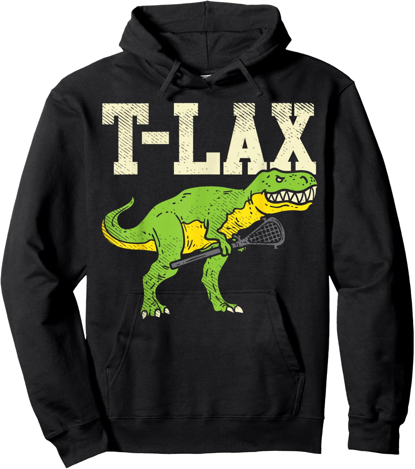 T-Lax Funny T-Rex Lacrosse Dinosaur Lover Lax Player Gift Hoodie - Hoodie | Black