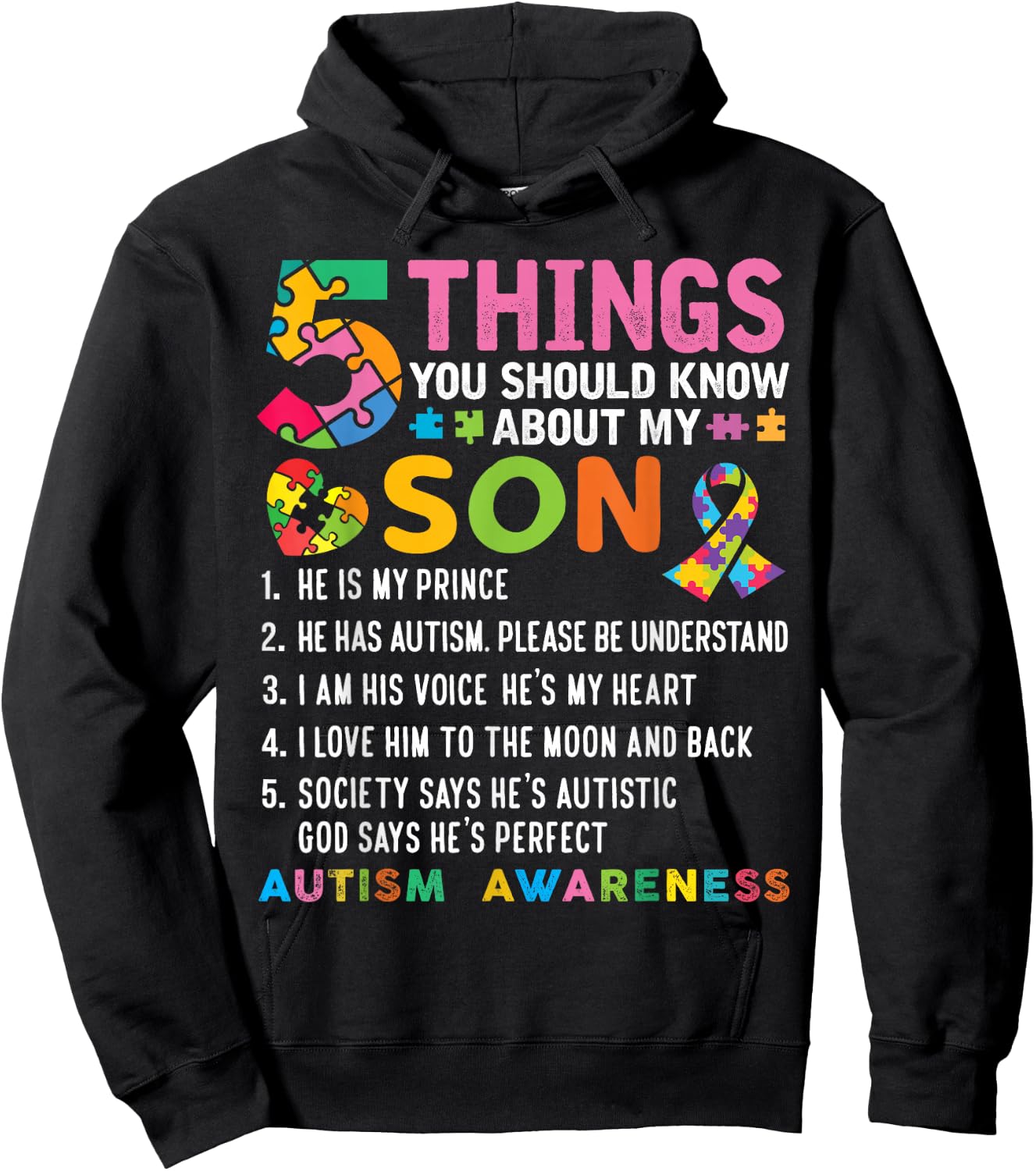 5 Things You Should Know About My Son Autism Awareness Hoodie - Hoodie | Black