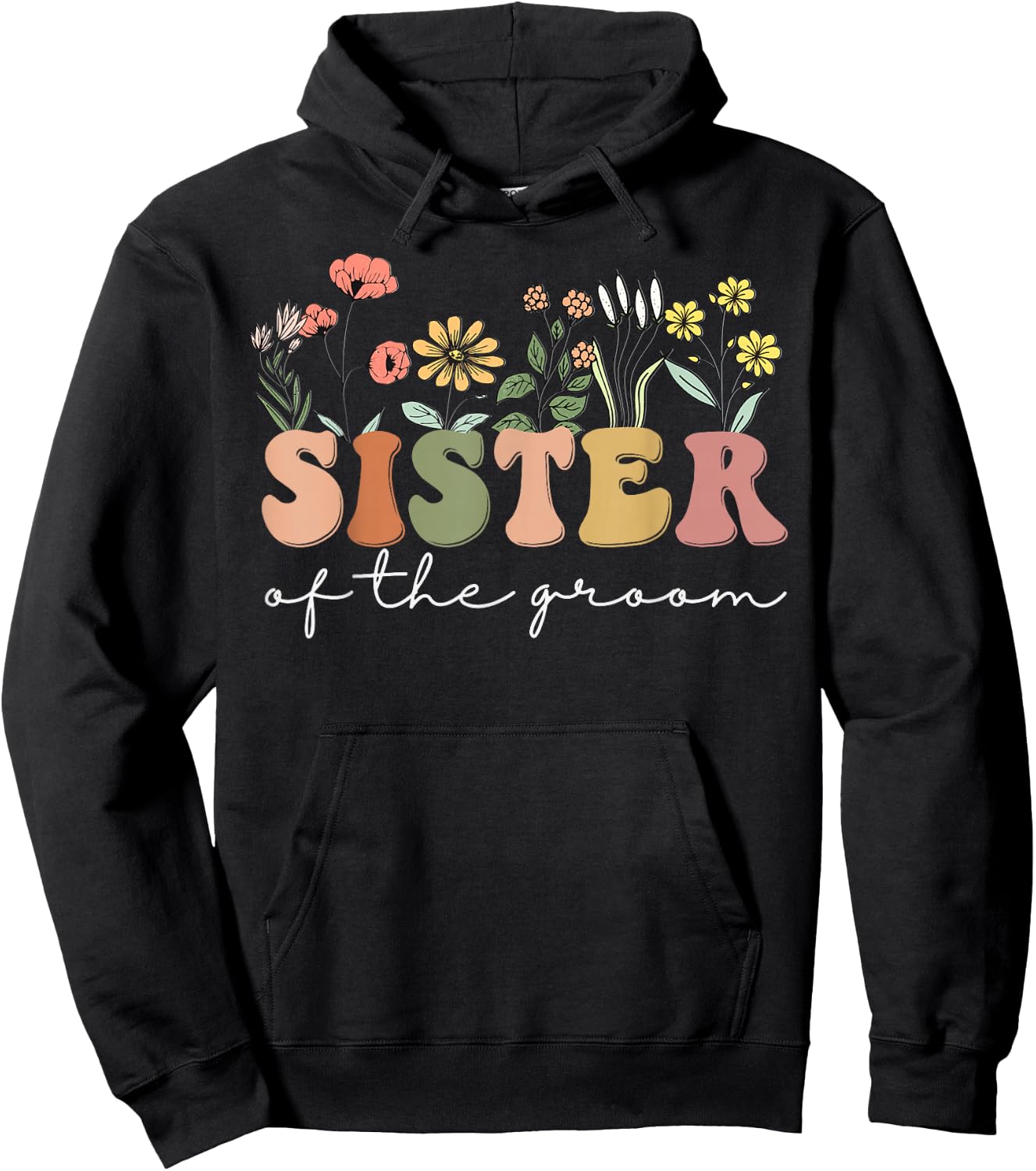 Wedding Shower for Sister from Bride Sister of the Groom Hoodie - Hoodie | Black