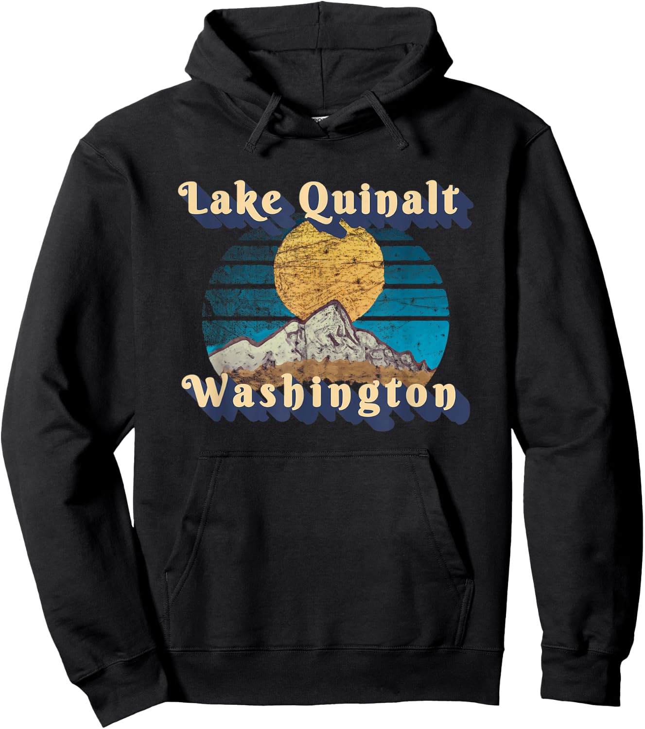 Sunset Scenery Lake Quinalt Washington Hoodie - Hoodie | Black