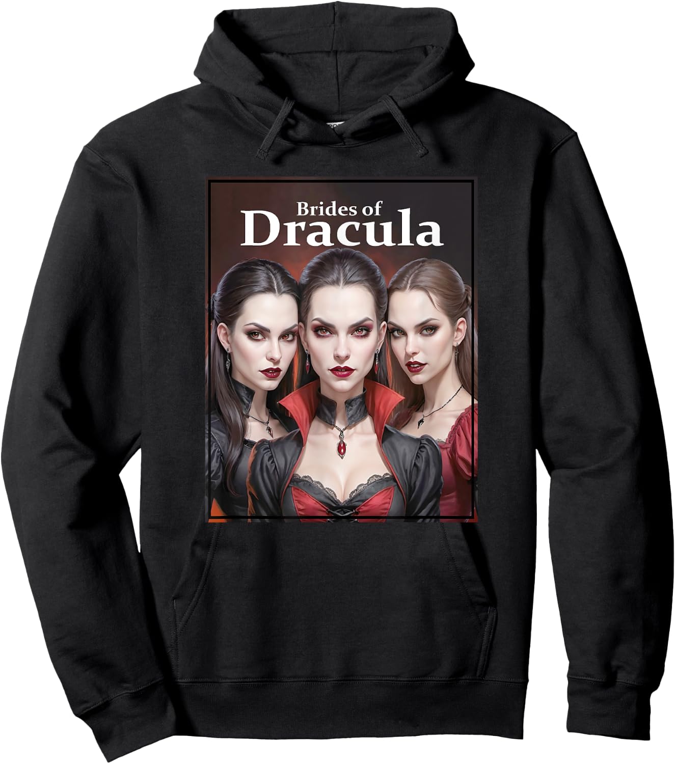 Dracula's Brides - Seductive Vampire Sisters Hoodie - Hoodie | Black