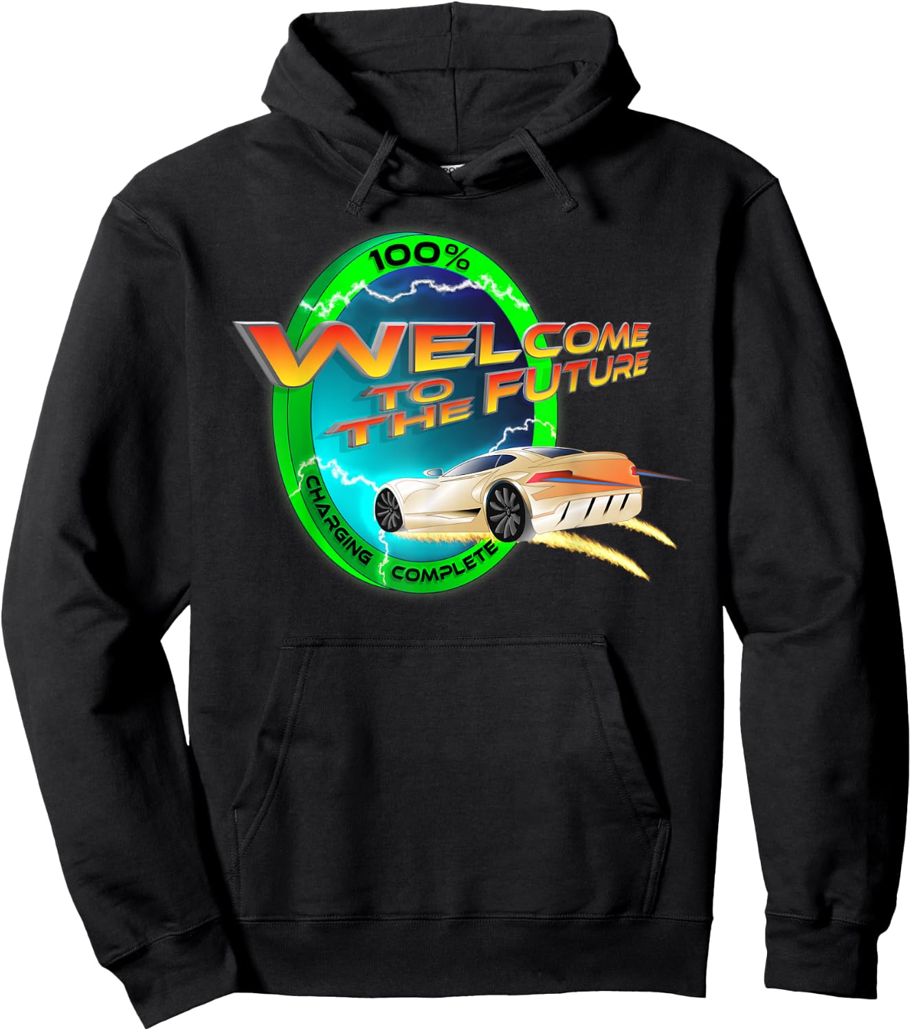Electric car e-mobility Welcome to the Future Gift Hoodie - Hoodie | Black
