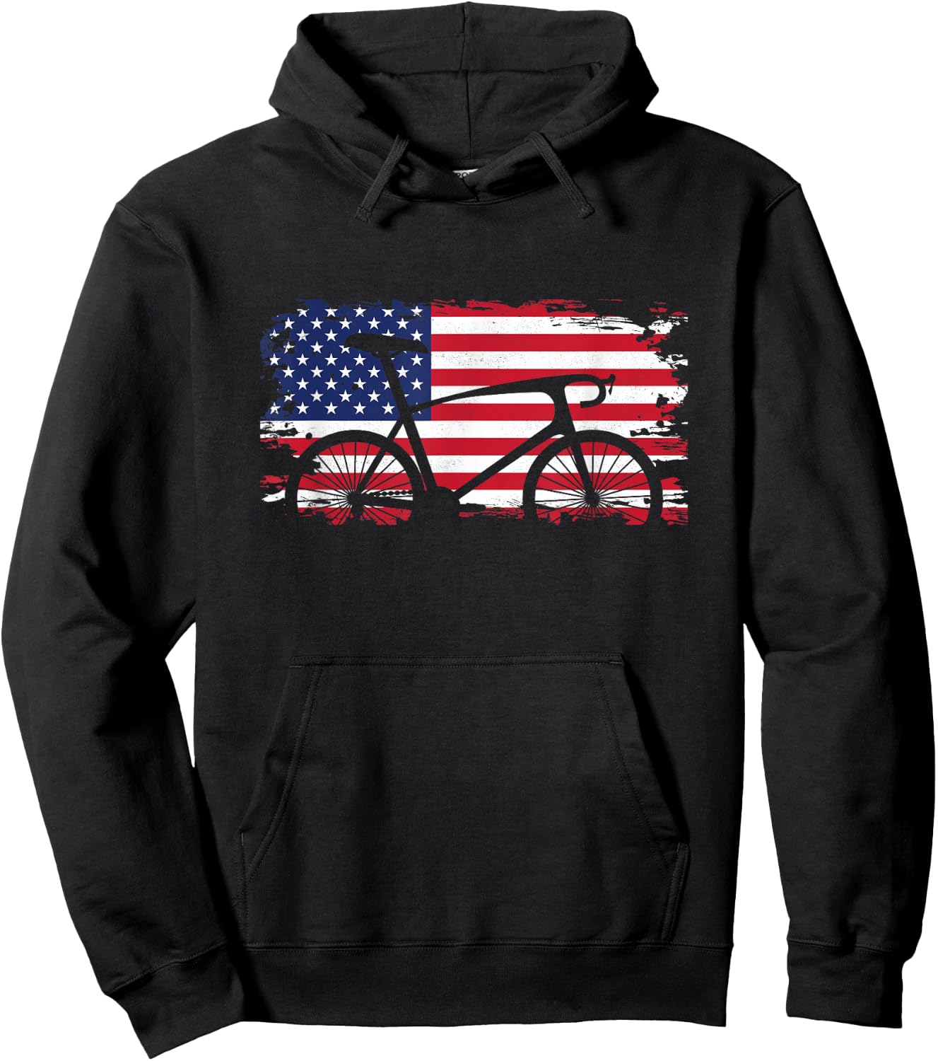 American Flag Road Biking Cycling Apparel - Bicycle Cycling Hoodie - Hoodie | Black