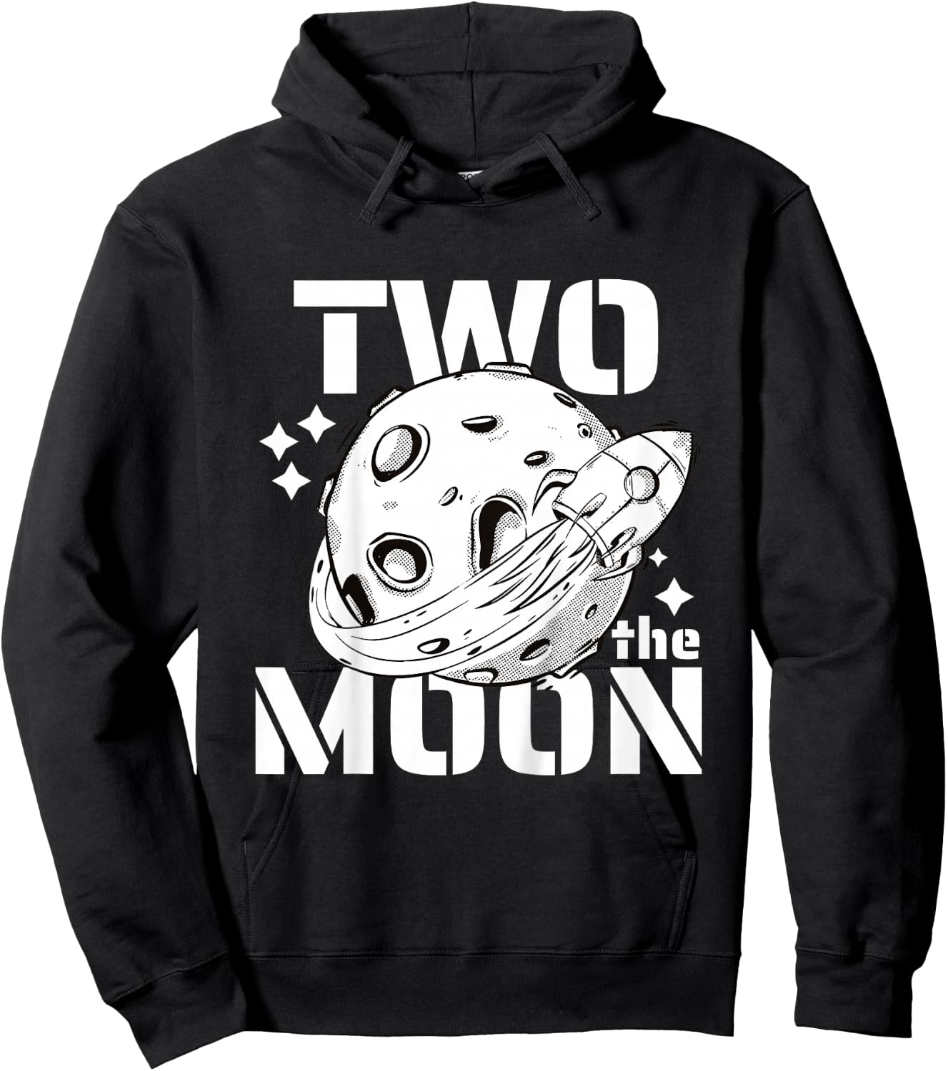 Kids Two The Moon 2 Year Old Birthday Boy Space Astronaut Bday Hoodie - Hoodie | Black
