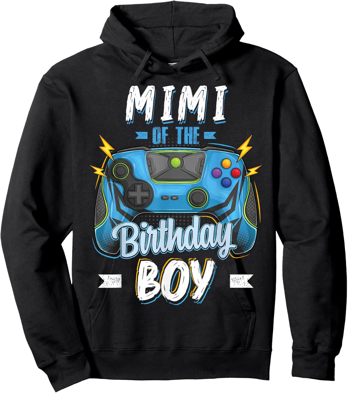 Mimi of the Birthday Boy Matching family Video Gamer party Hoodie - Hoodie | Black