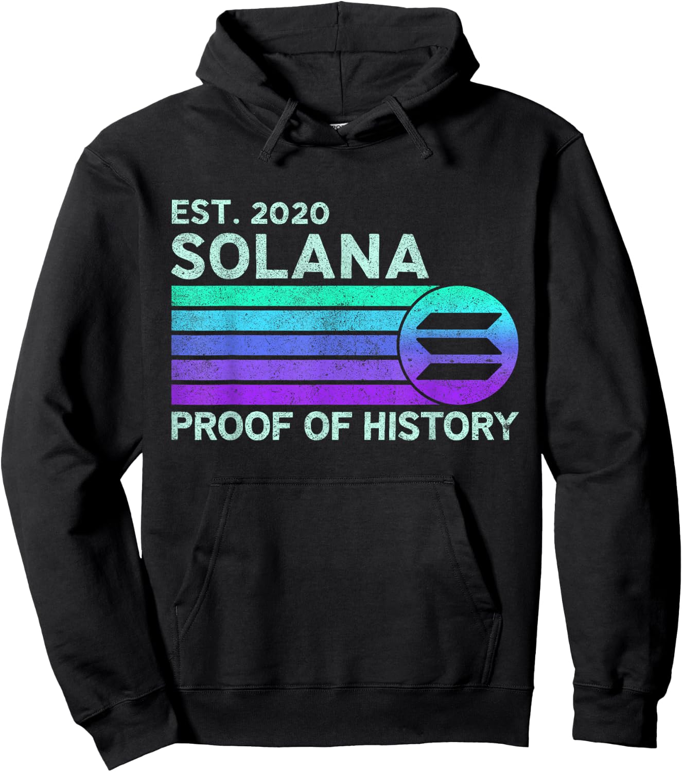 Vintage Solana SOL Crypto Proof of History | Retro Solana Hoodie - Hoodie | Black