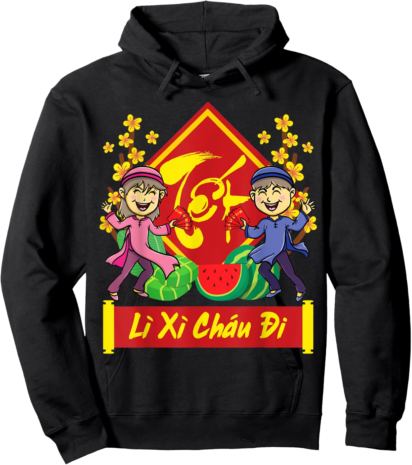Li Xi Me Please | Funny Kids Vietnamese New Year 2022 Hoodie - Hoodie | Black