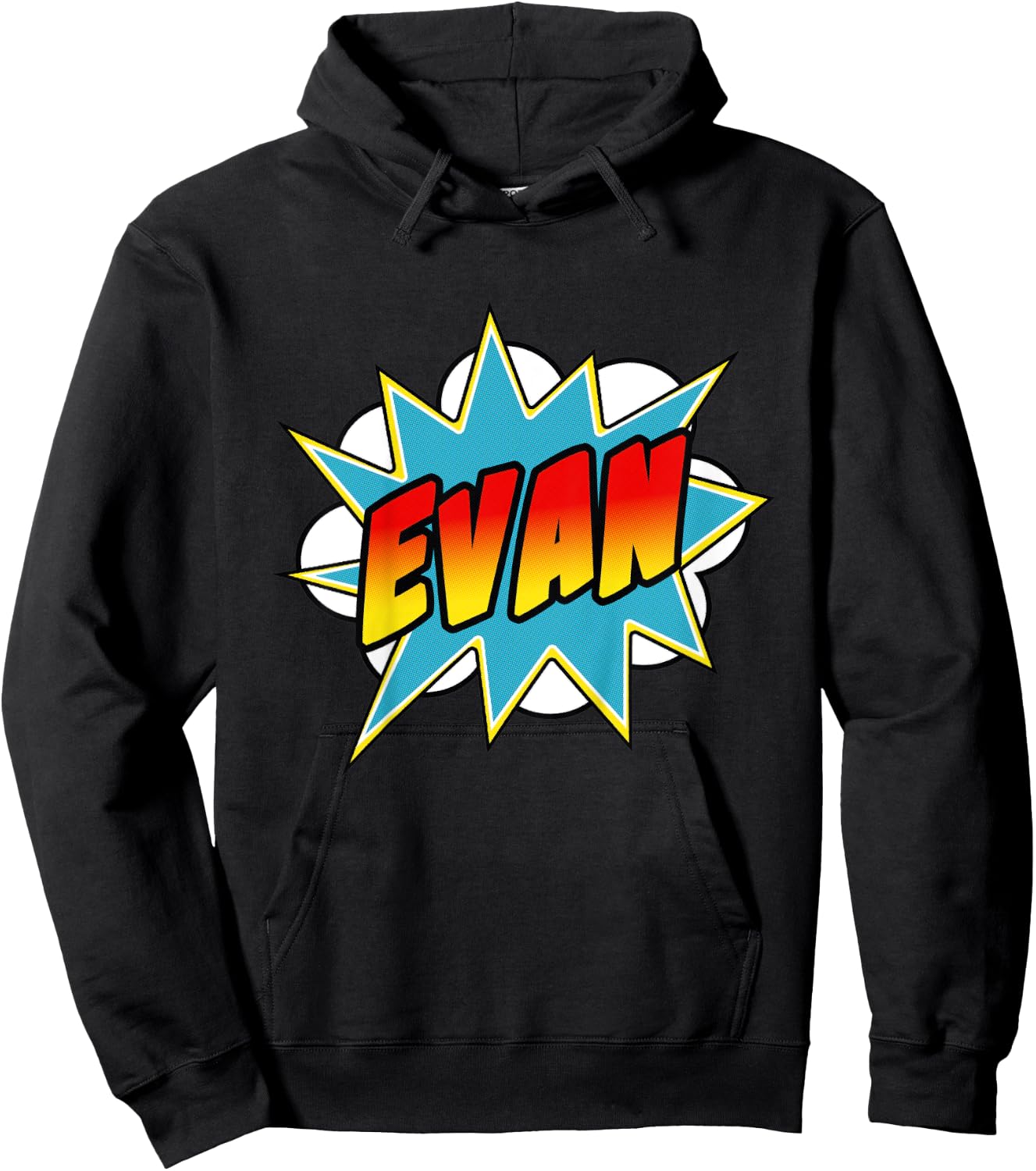Kids Boys Evan Comic Book Superhero Name Hoodie - Hoodie | Black