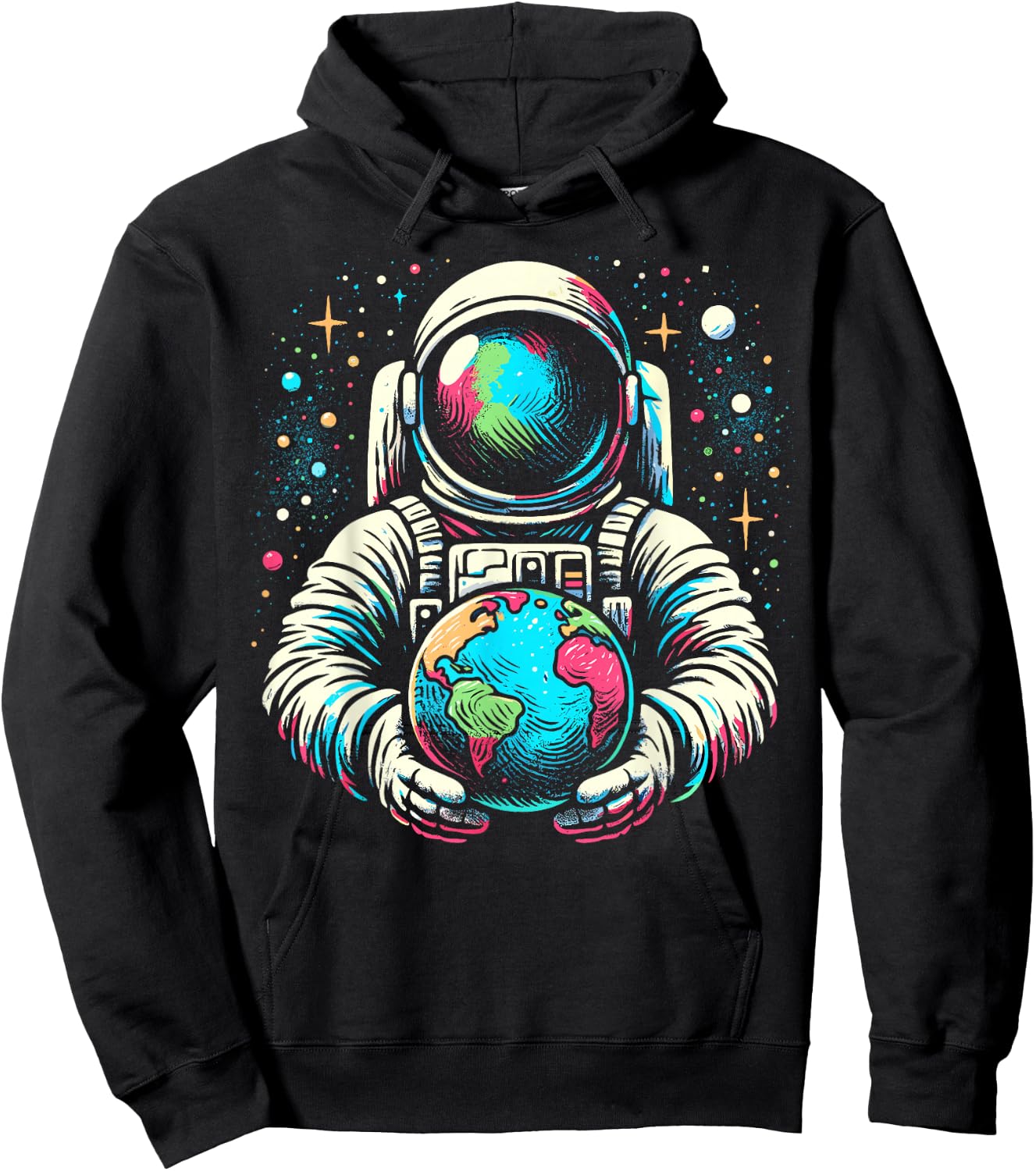 Space Graphic Funny Astonaut holding Space Hoodie - Hoodie | Black